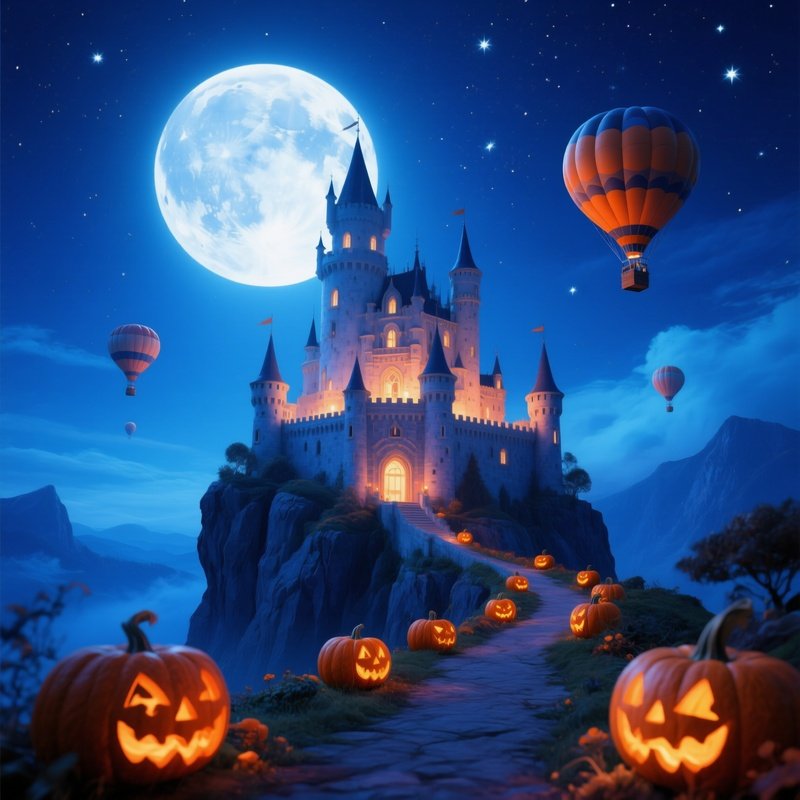 A Castle On A Cliff Under A Full Moon Castle Full Moon