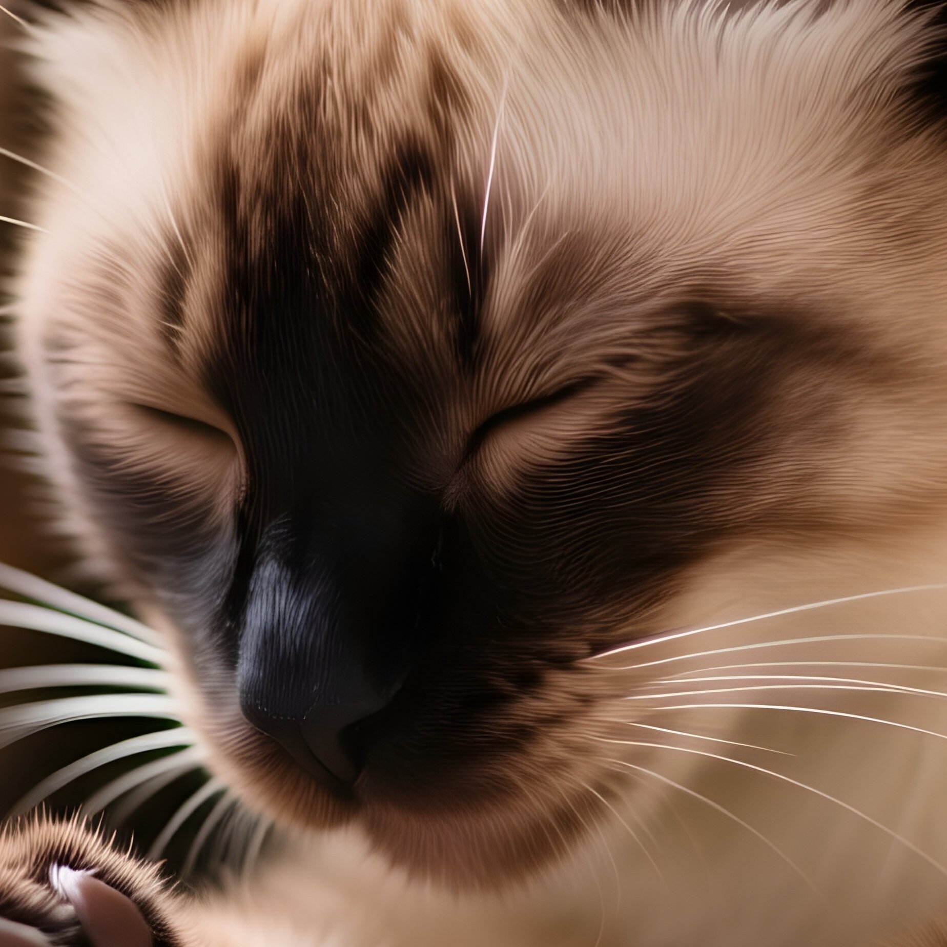 A Cat Balinese Kneading A Blanket - Full Resolution Quality Preview