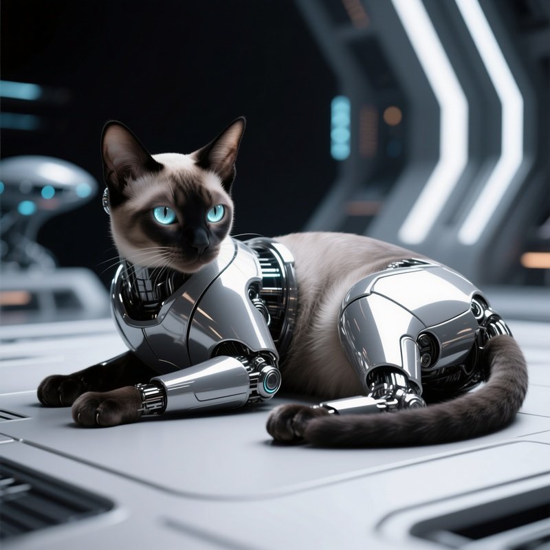 A Cat Balinese Loaf Position Science Fiction