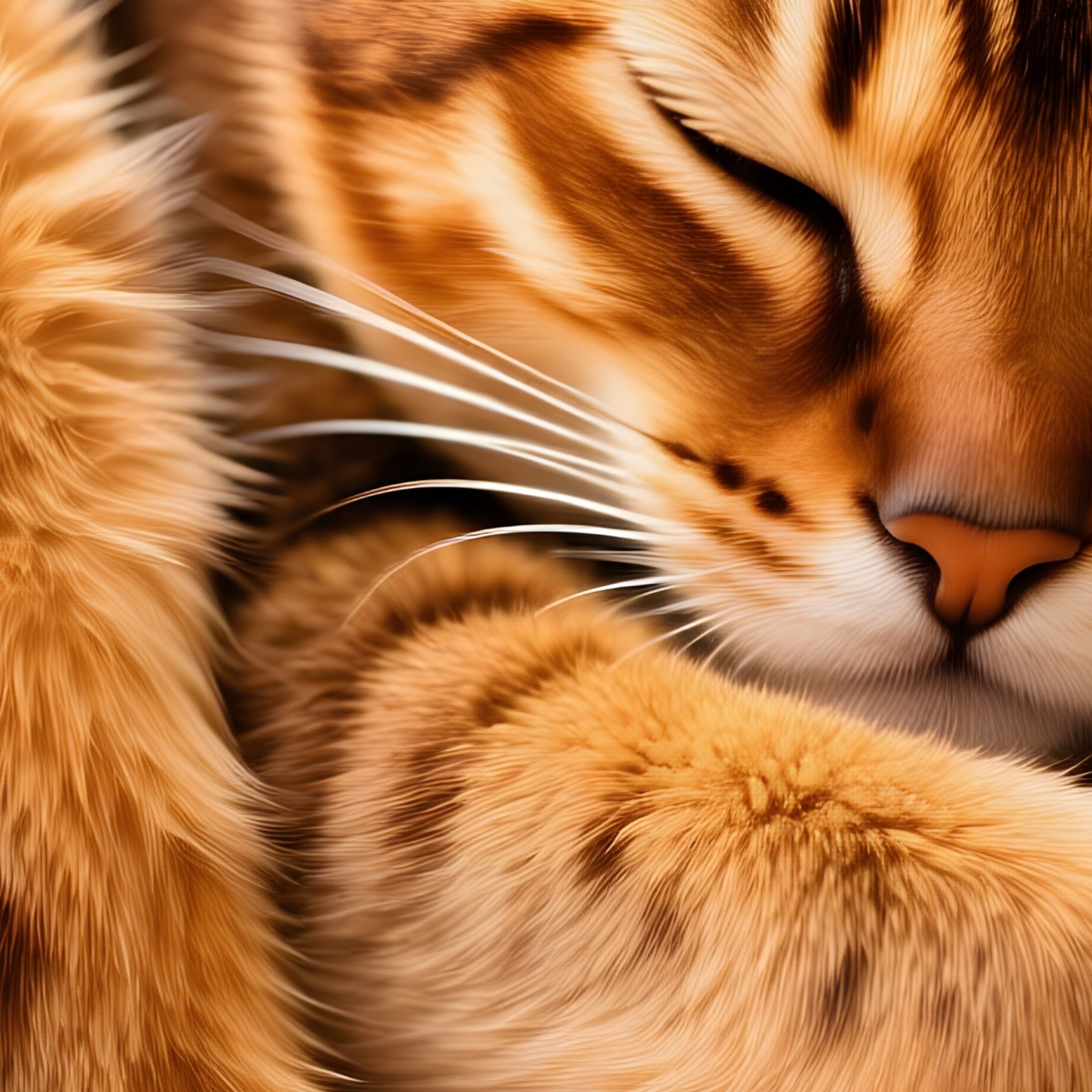 A Cat Curled Up In A Perfect Ball - Full Resolution Quality Preview