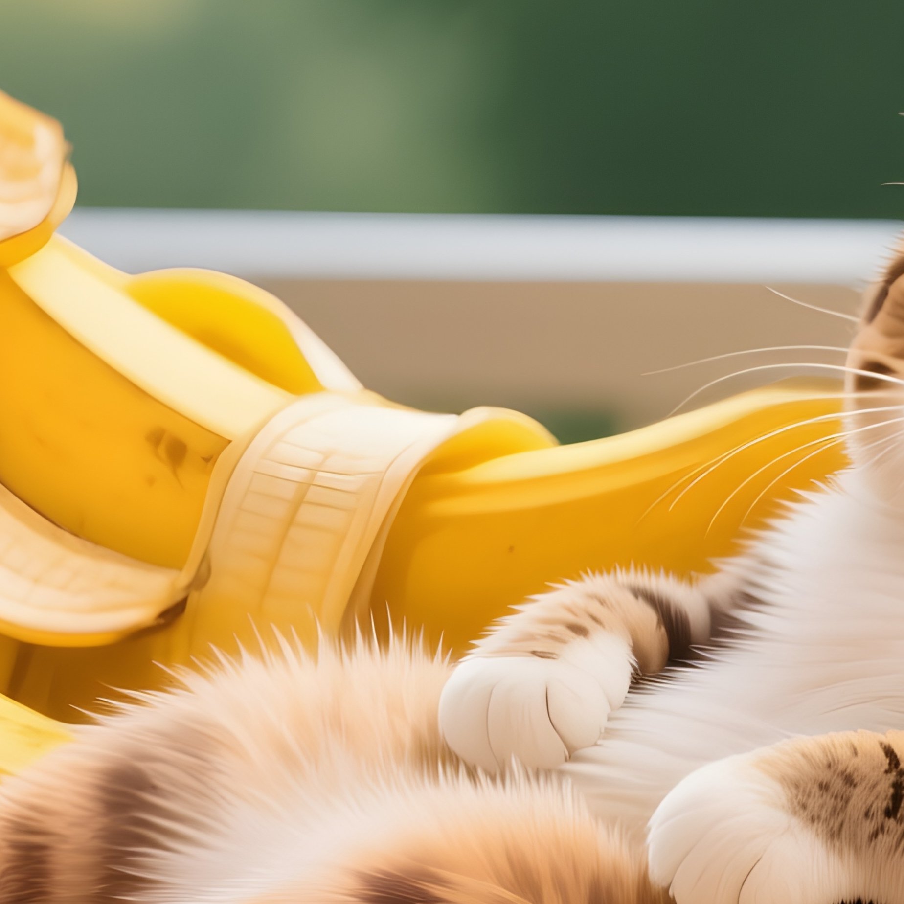 A Cat In A Banana Peel Hammock - Full Resolution Quality Preview