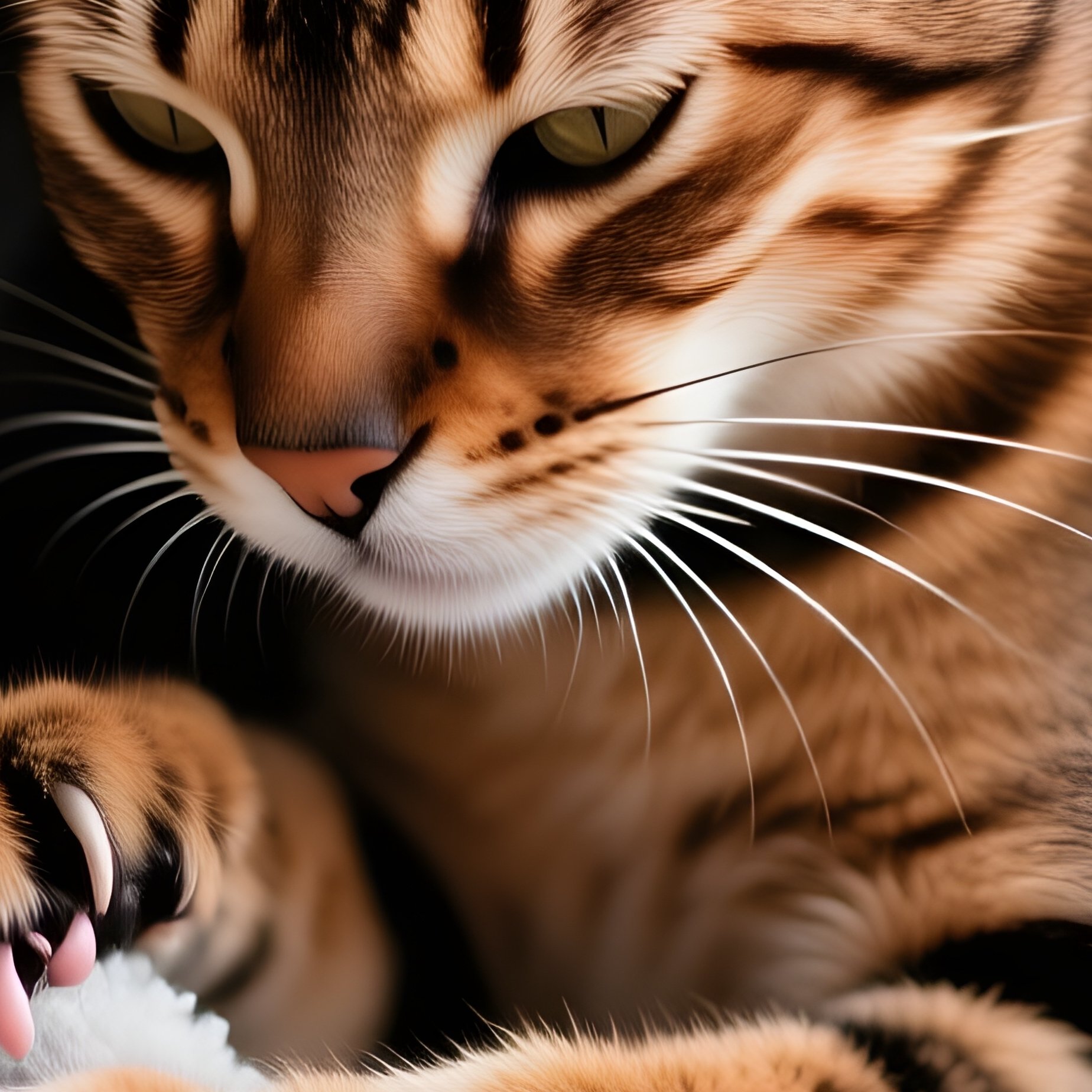 A Cat Kneading Blanket - Full Resolution Quality Preview