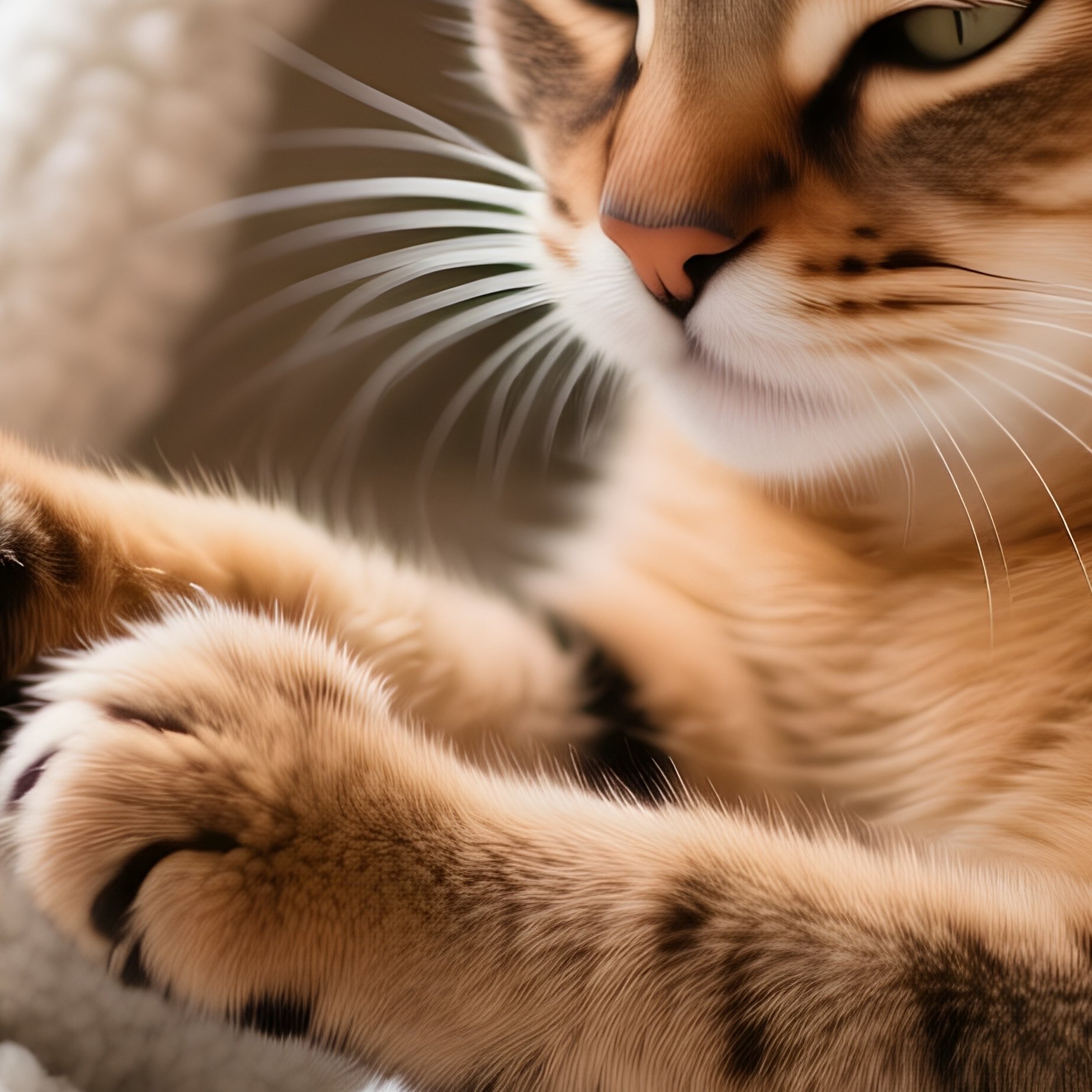 A Cat Napping On A Blanket - Full Resolution Quality Preview