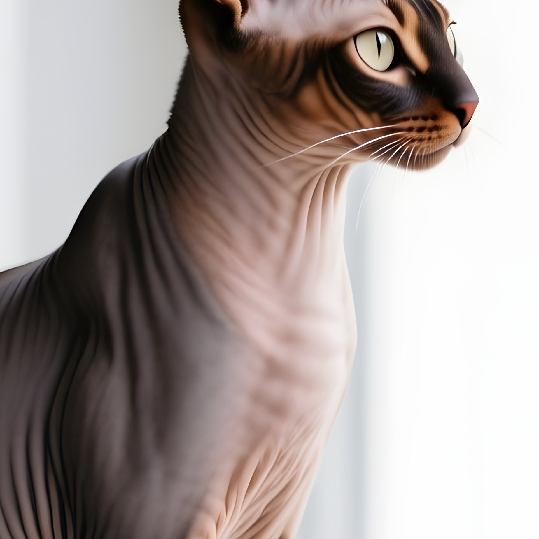 A Cat Somali Perched On A Windowsill Looking Outside - Full Resolution Quality Preview