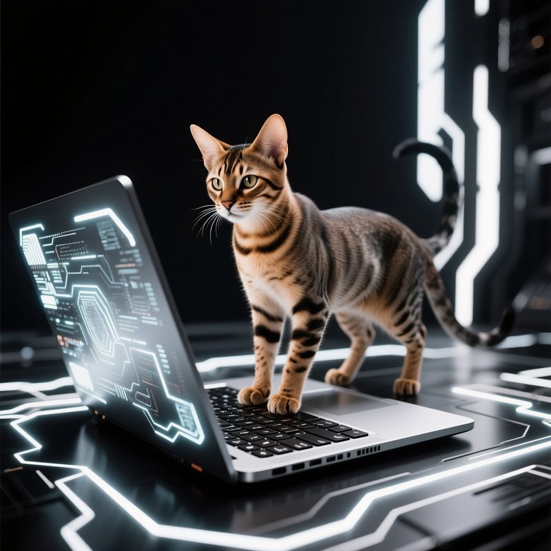 A Cat Standing On A Keyboard Or Laptop Fantasy