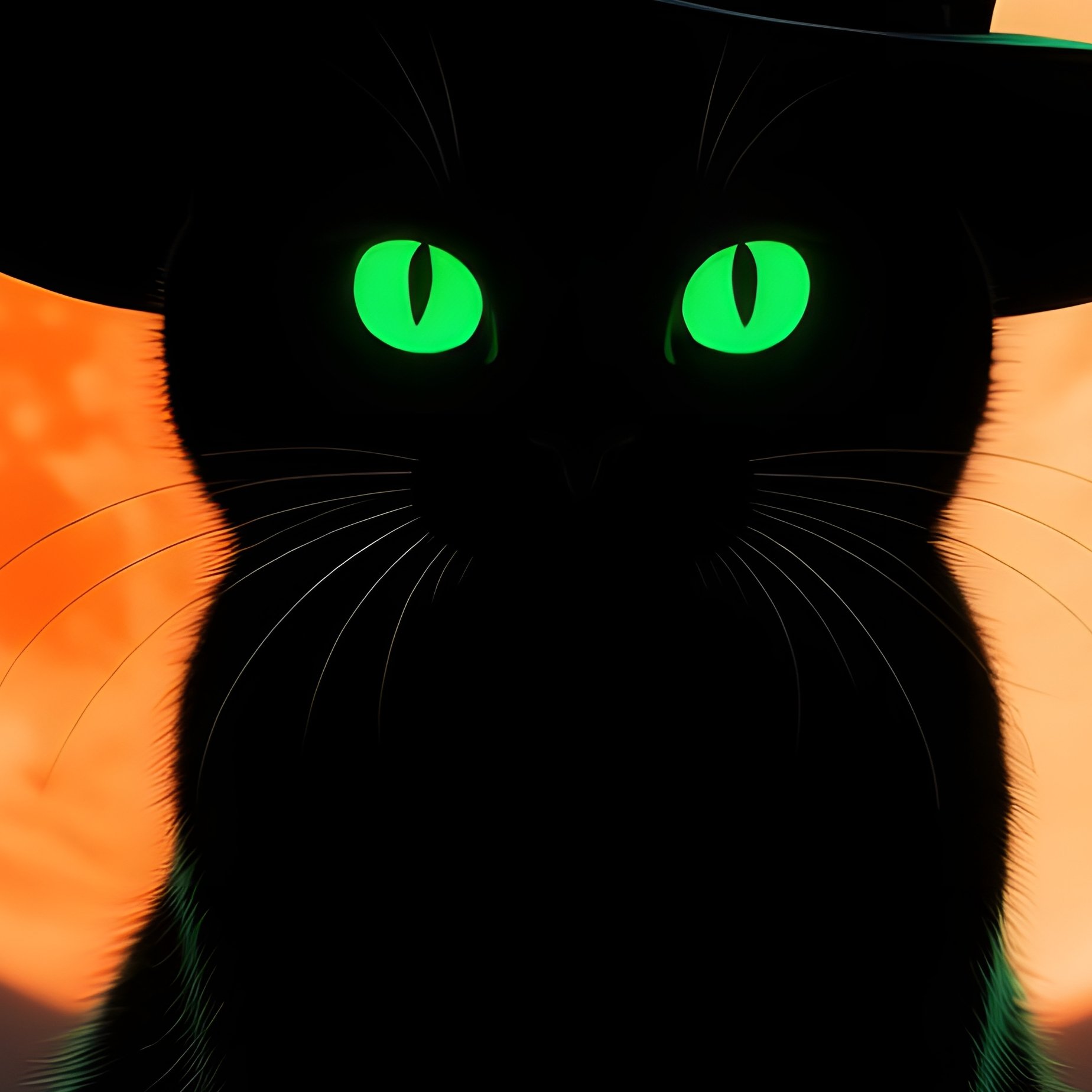 A Cat Wearing A Witch Hat Halloween Cat - Full Resolution Quality Preview