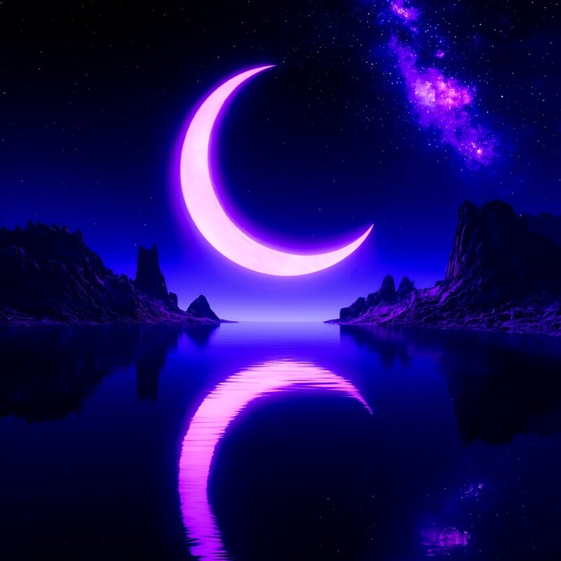 A Celestial Body Resembling A Crescent Moon Cosmic Night Sky