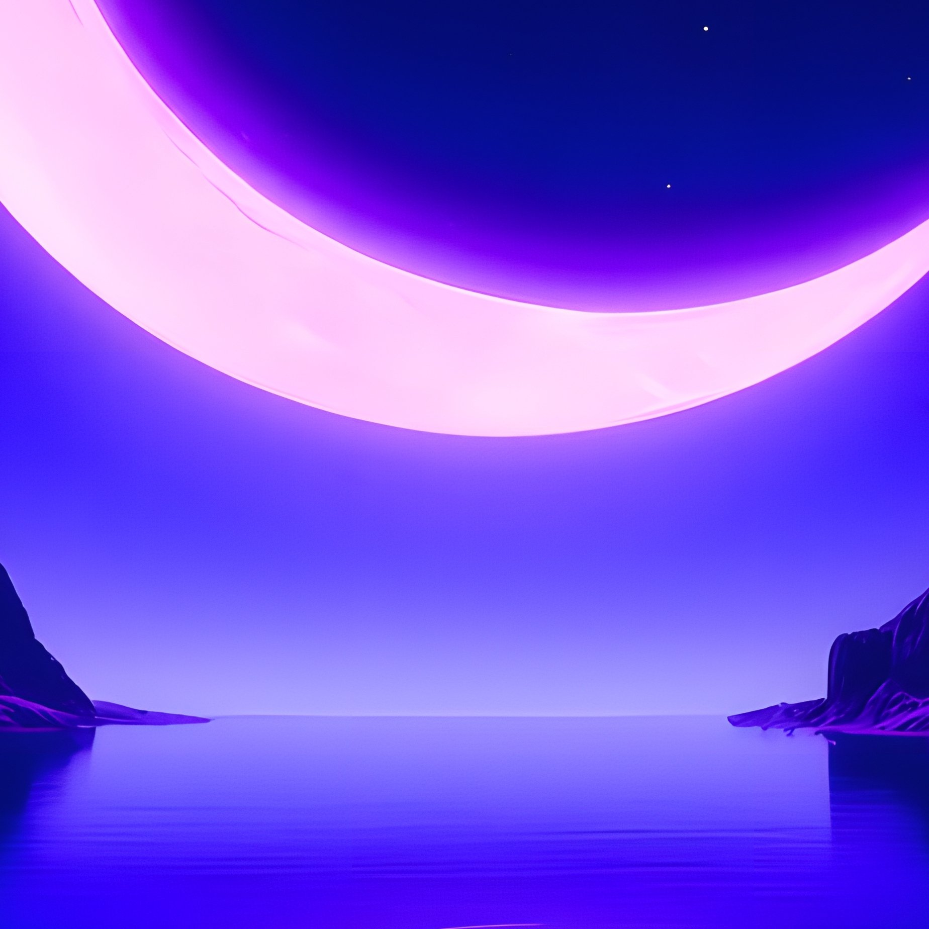 A Celestial Body Resembling A Crescent Moon Cosmic Night Sky - Full Resolution Quality Preview