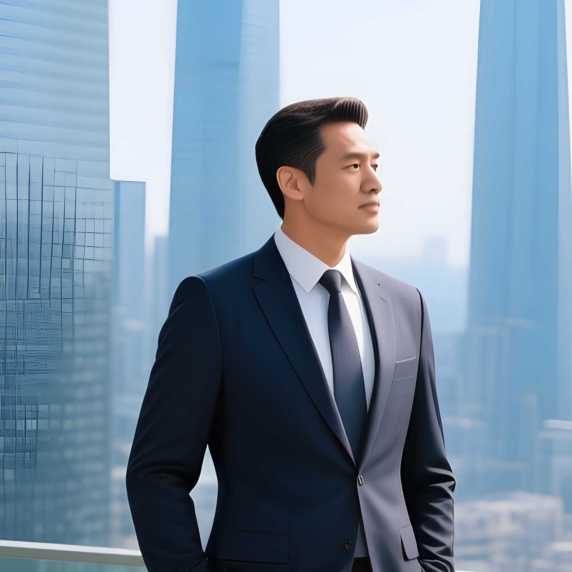 A Ceo Overlooking City Skyline - Full Resolution Quality Preview