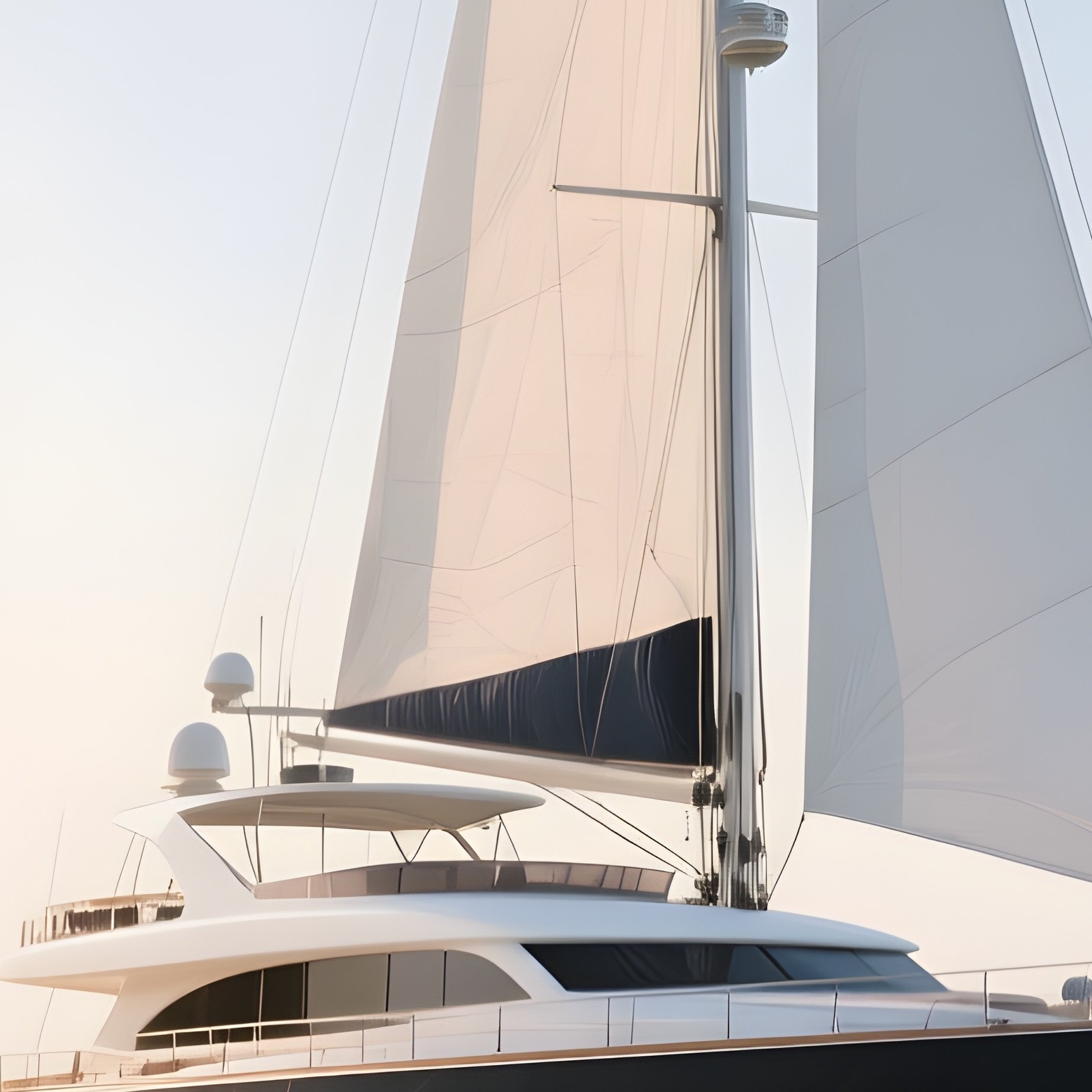 A Charter Yacht Approaching A Sandy Beach On A Summer Morning - Full Resolution Quality Preview