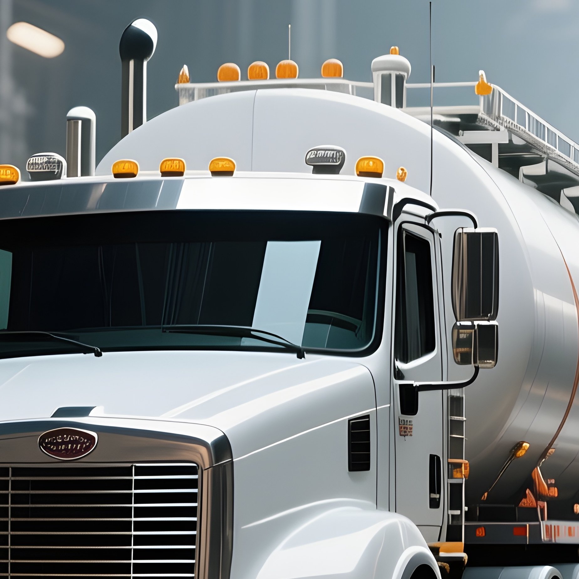 A Chemical Tanker Truck Driving Down An Industrial Corridor - Full Resolution Quality Preview