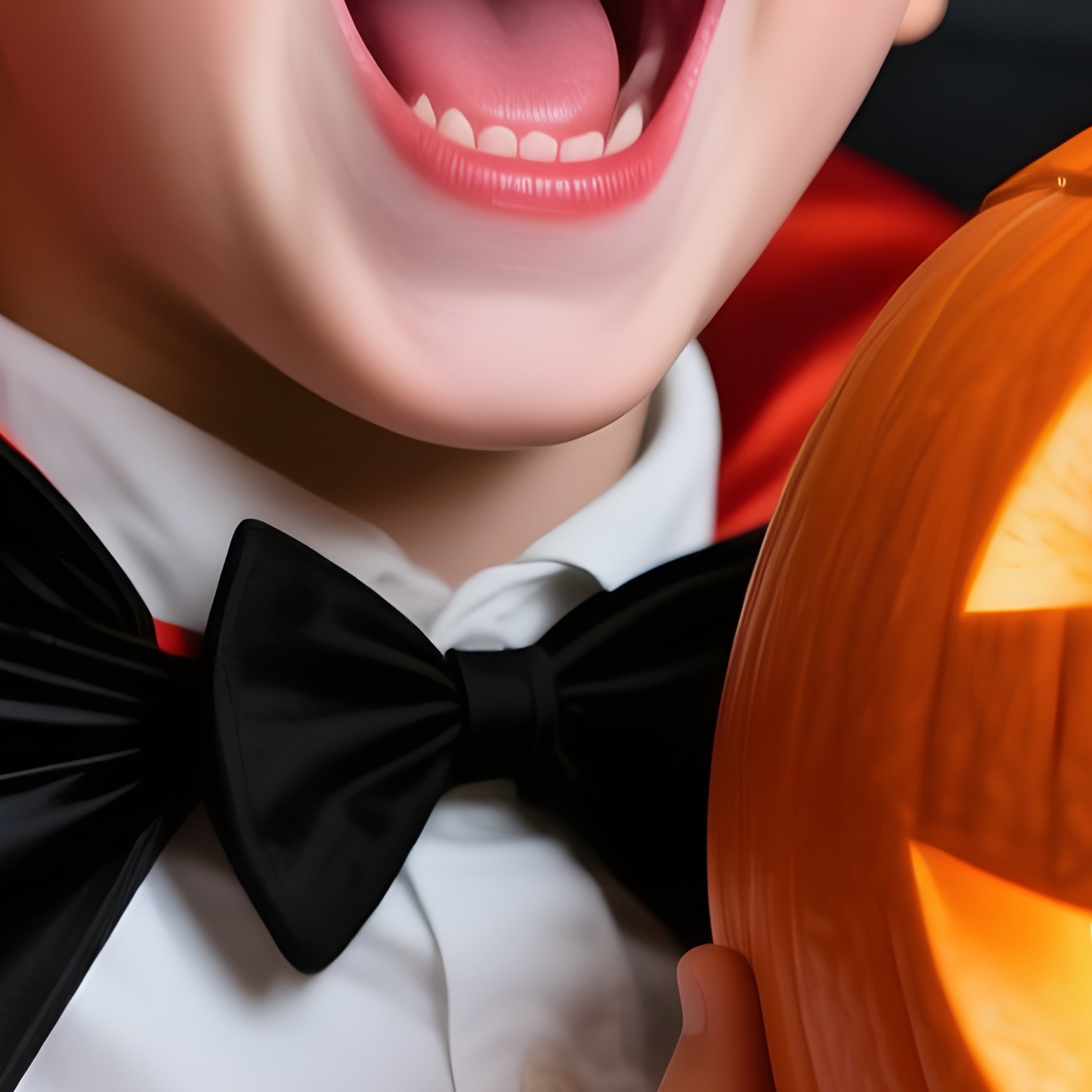 A Child Dressed As A Vampire Holding A Carved Pumpkin Halloween - Full Resolution Quality Preview