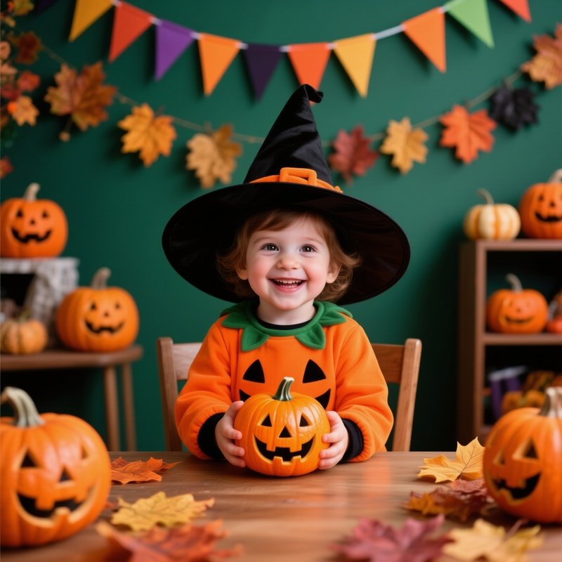 A Child Dressed For Halloween Halloween Child
