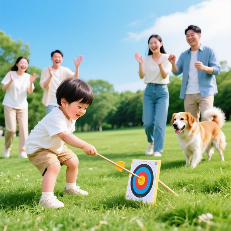 A Child Playing A Game Outdoors Outdoor Family