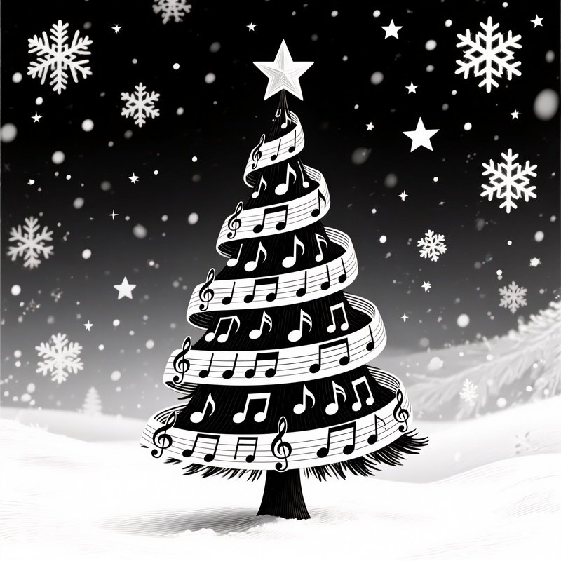 A Christmas Tree Made Of Musical Notes Christmas Music