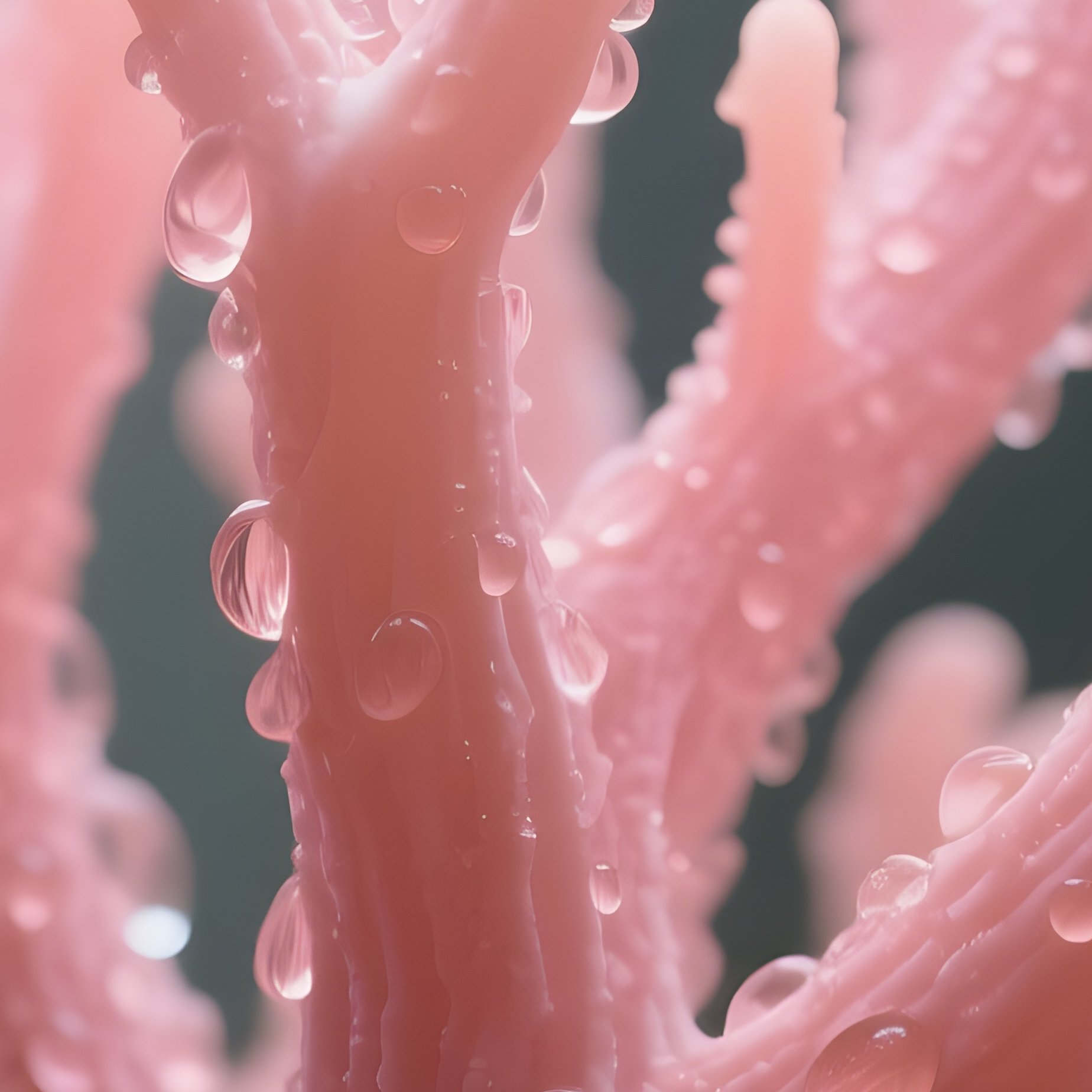 A Close‑Up Macro Of A Delicate Coral Fungus Branching Out Over Fallen Leaves, Soft Pink Hues, - Full Resolution Quality Preview