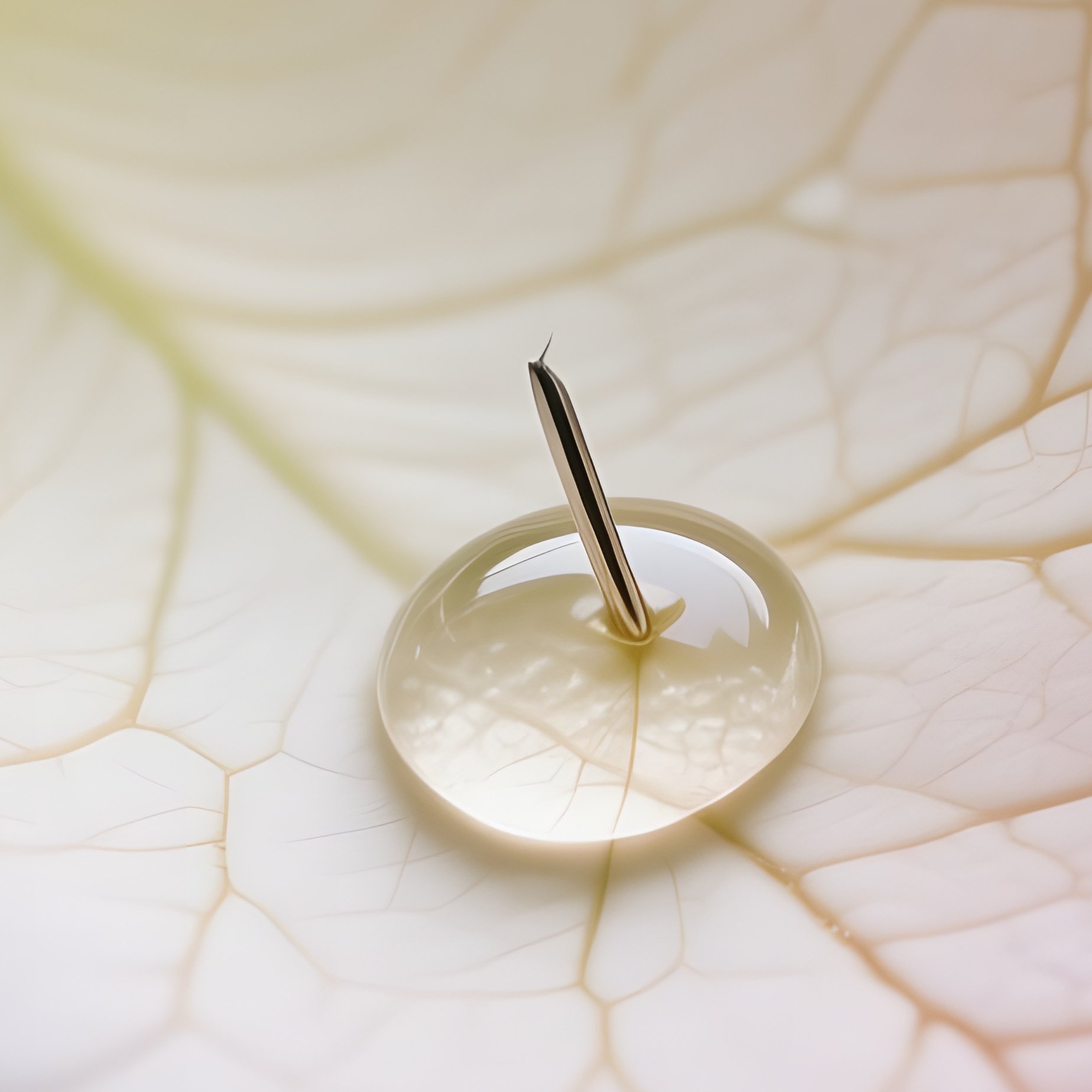 A Close‑Up Macro Shot Of A Single Rose Petal Pierced By A Tiny Droplet, Intricate Veins Visible, - Full Resolution Quality Preview