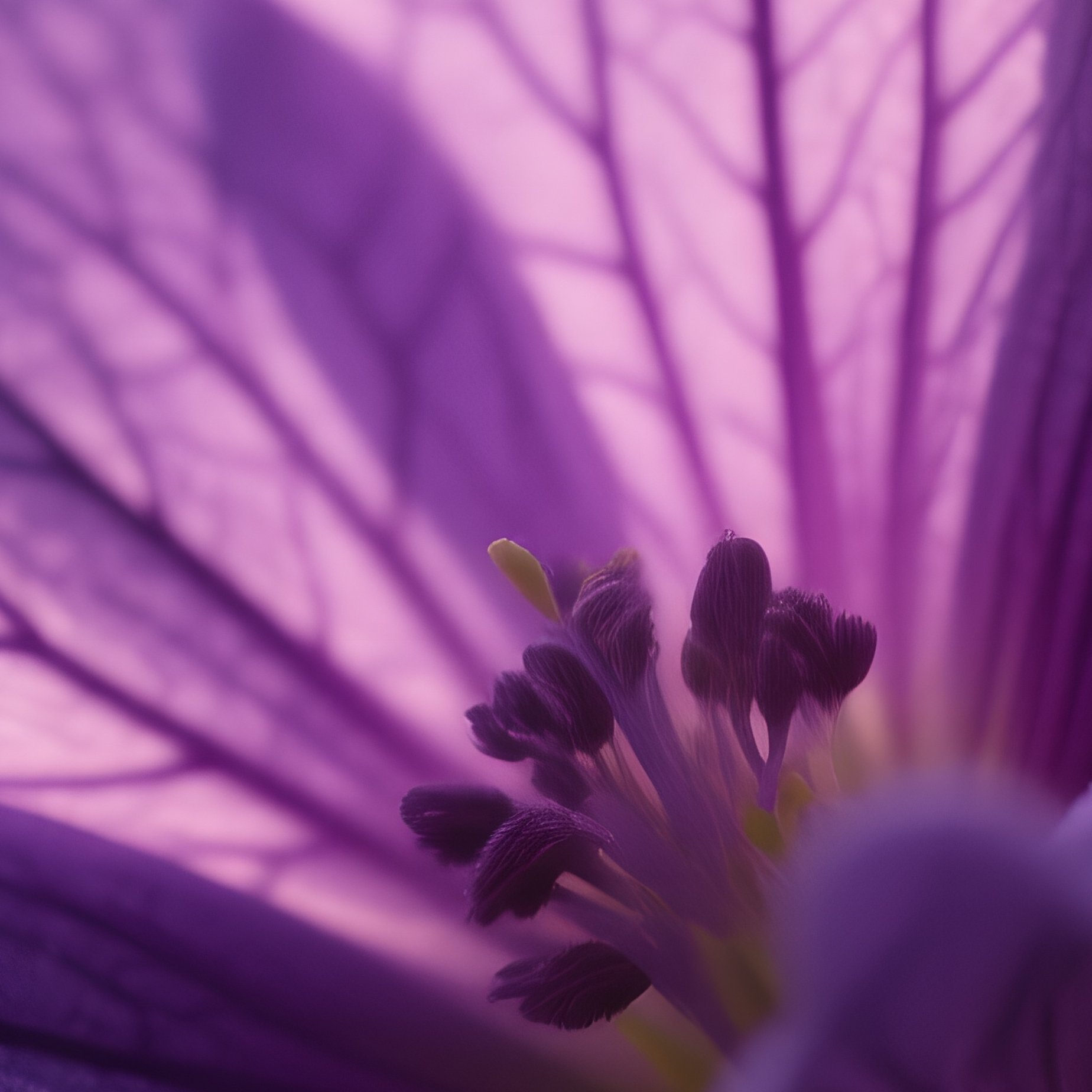 A Close‑Up Macro View Of A Single Velvety Violet Flower Against A Dark, Out‑Of‑Focus Garden - Full Resolution Quality Preview