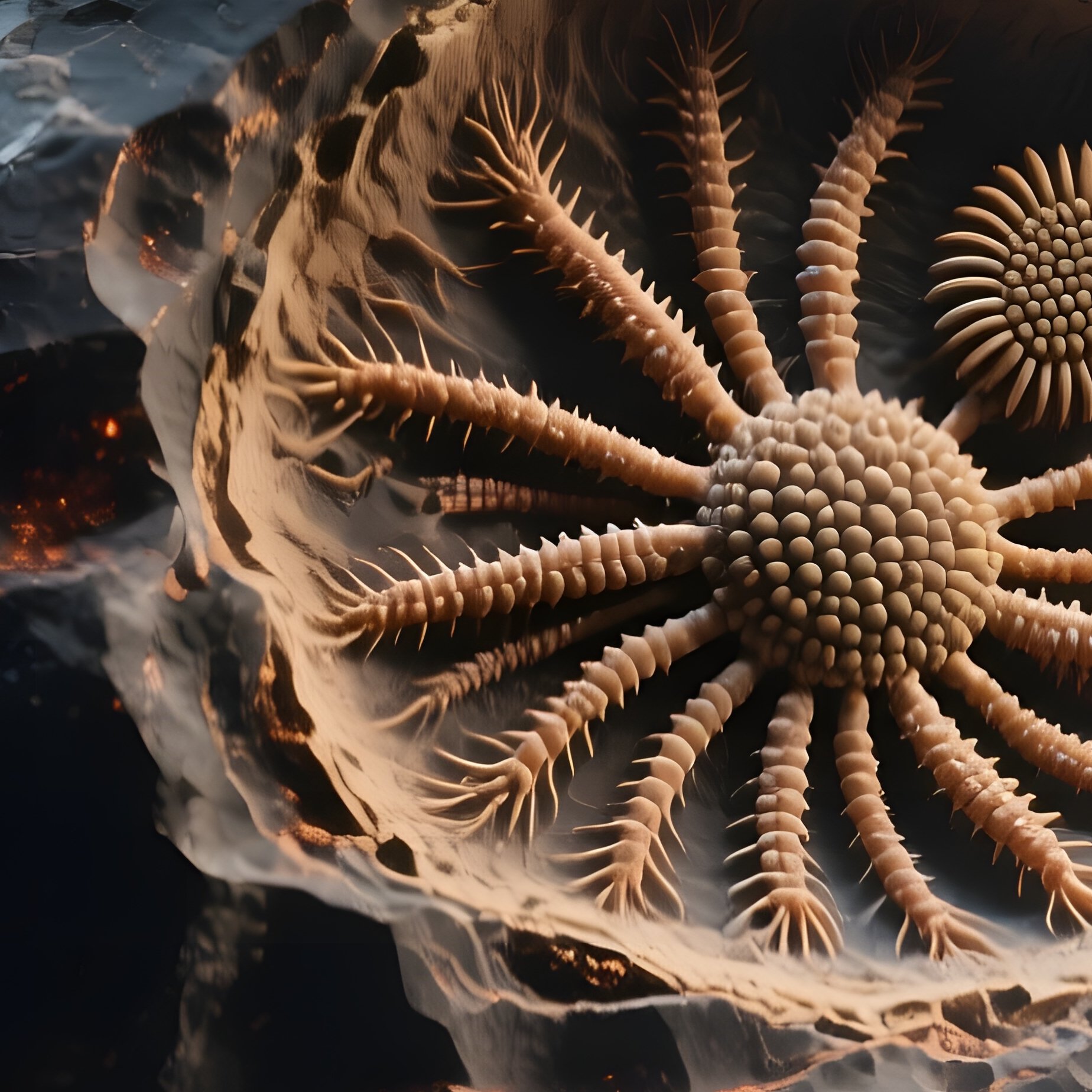 A Close‑Up Of A Basaltic Asteroid With Ancient Fossilized Microorganisms Embedded In Its Layers, - Full Resolution Quality Preview