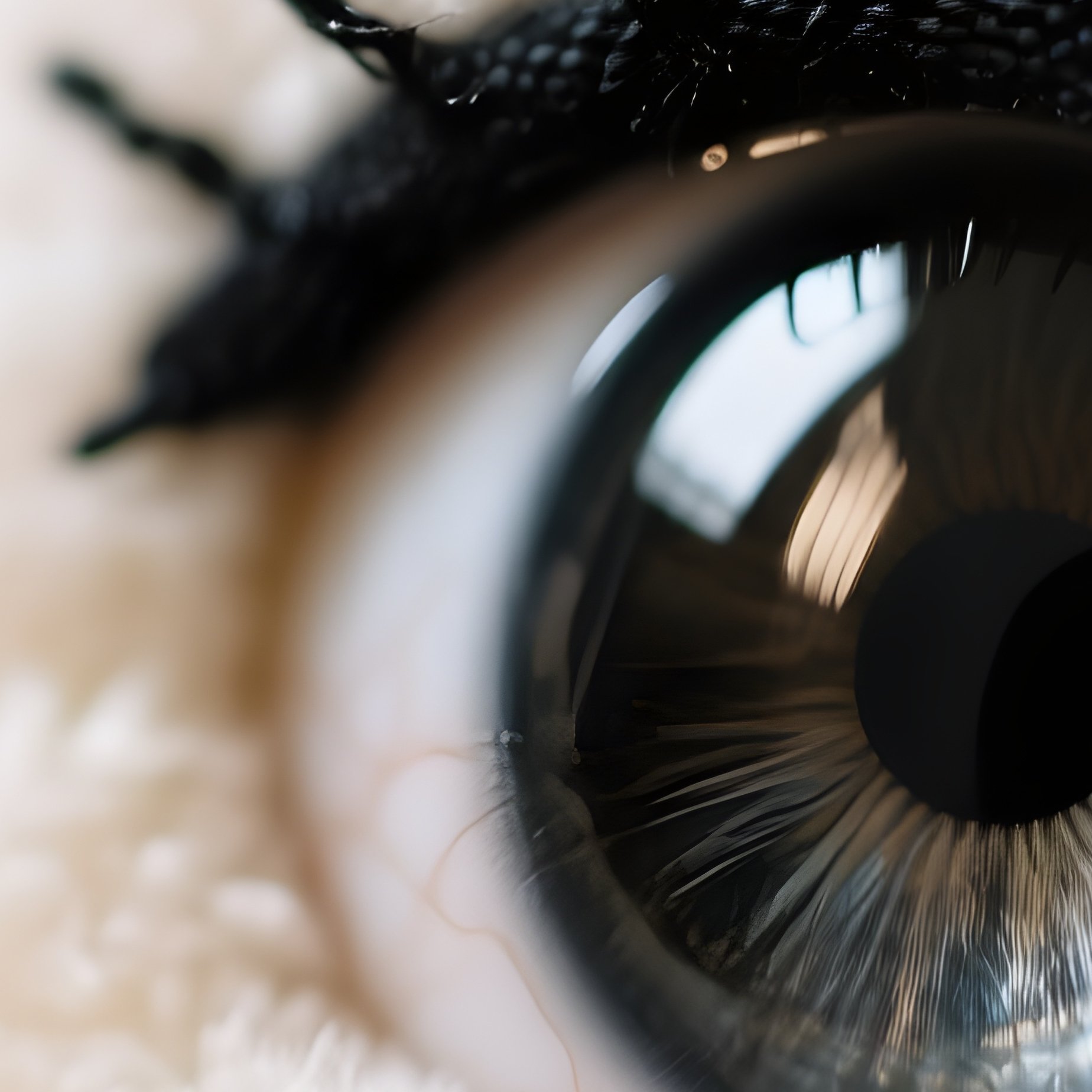 A Close Up Of A Plush Toys Button Eye - Full Resolution Quality Preview