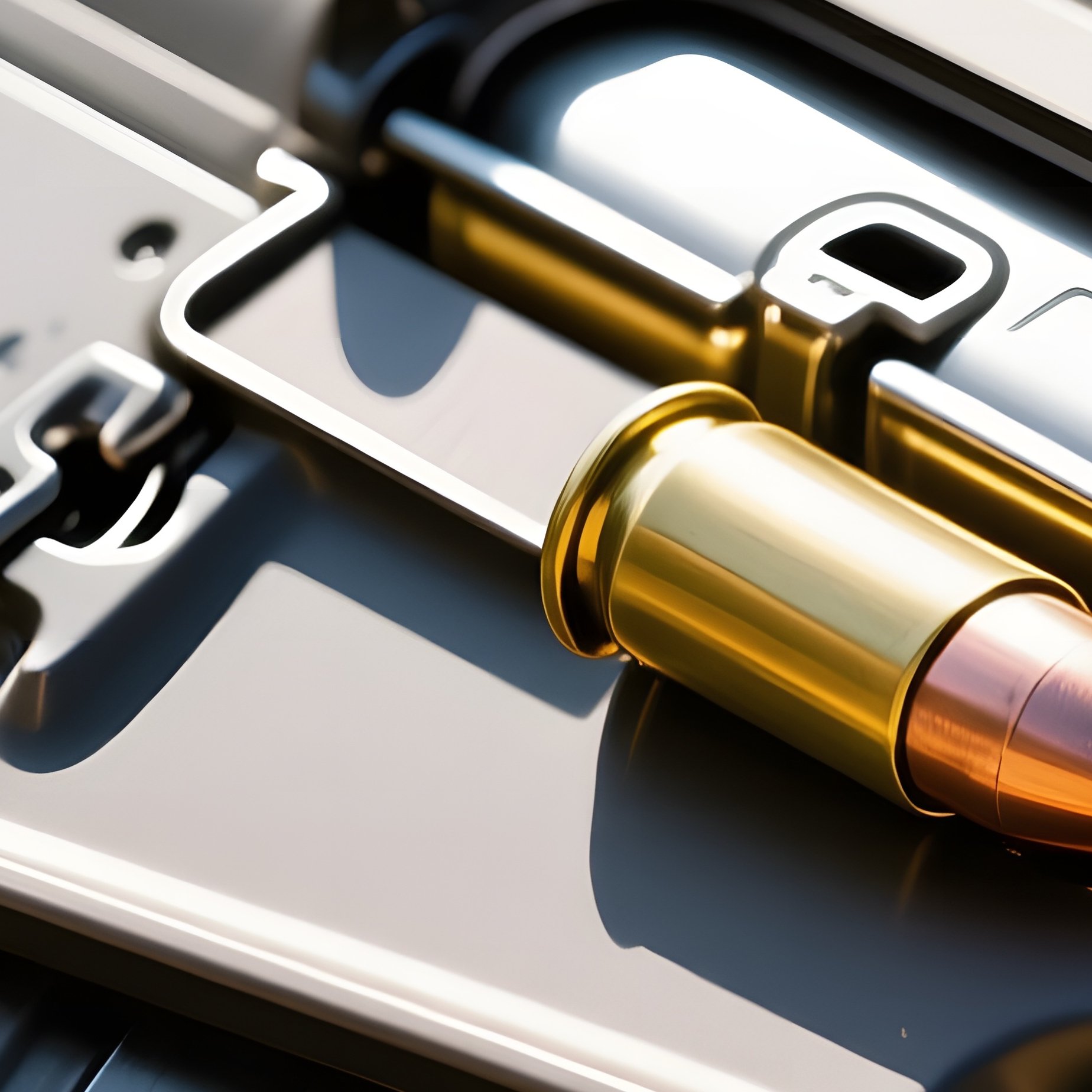 A Close‑Up Of A Rifle’S Magazine Well As Fresh Cartridges Snap Into Place Under Bright Daylight, - Full Resolution Quality Preview