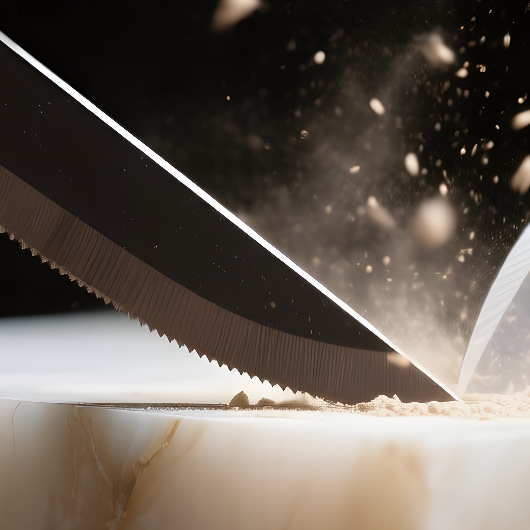 A Close‑Up Of A Sculptor’S Carving Knife Cutting Fine Details Into A Block Of Alabaster, Dust Motes - Full Resolution Quality Preview