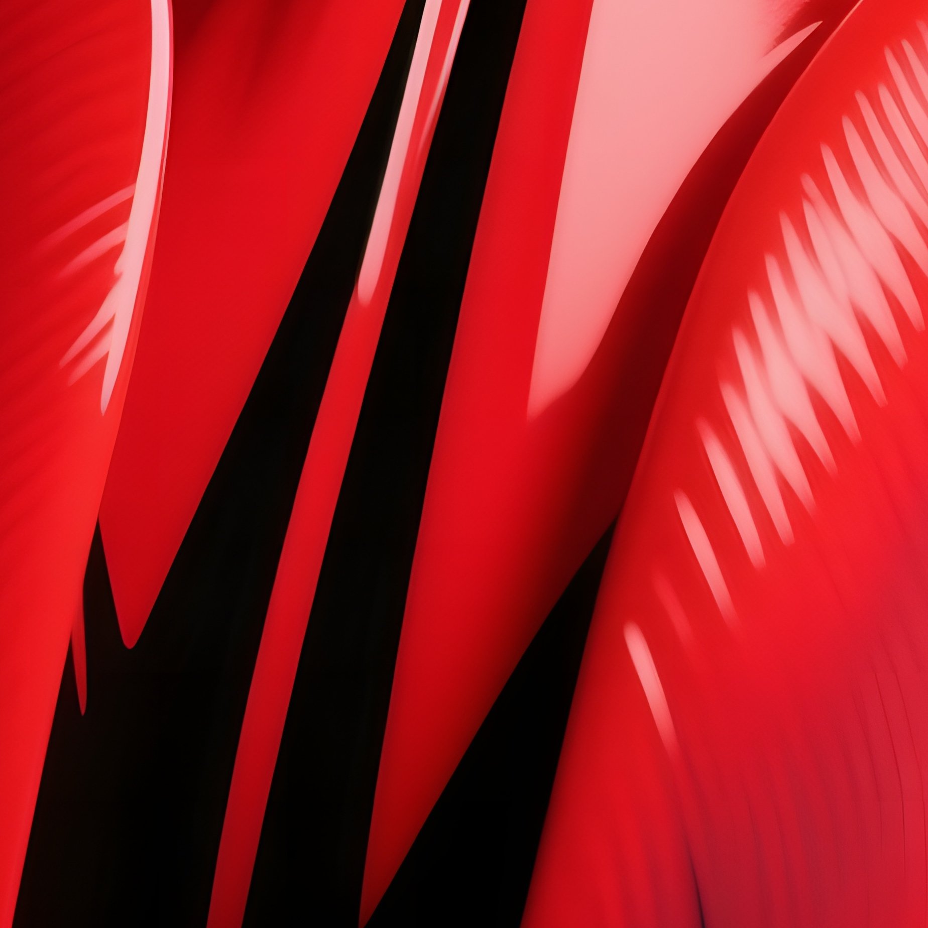 A Close‑Up Of A Single Pop‑Art Tulip Rendered In Glossy Red With Black Outline Veins, Studio - Full Resolution Quality Preview