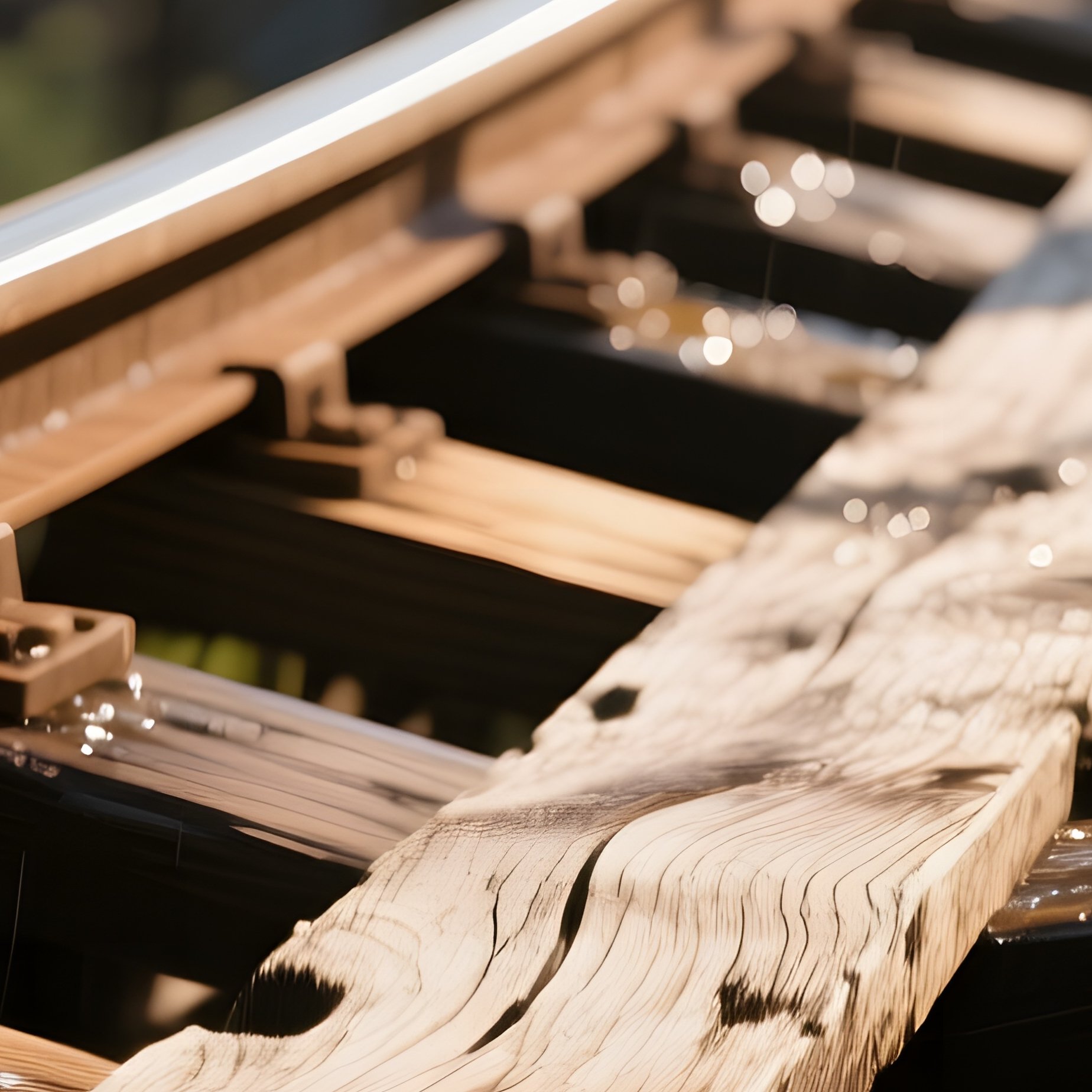 A Close‑Up Of A Wooden Roller Coaster Track, The Oak Planks Weathered By Sun And Rain, Highlighted - Full Resolution Quality Preview