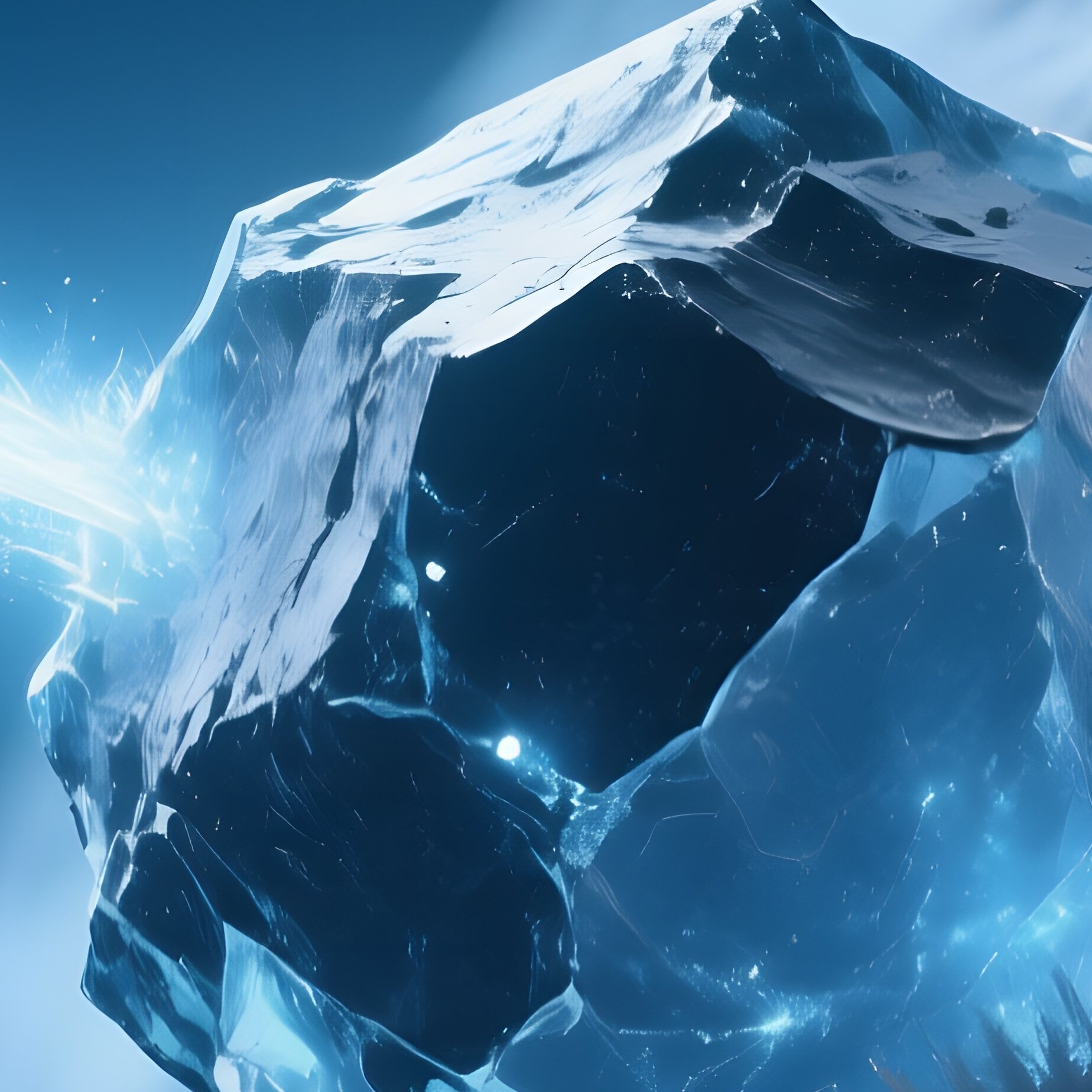 A Close‑Up Of An Icy Comet Fragment Embedded In An Asteroid’S Surface, Its Frosty Tail Glimmering - Full Resolution Quality Preview