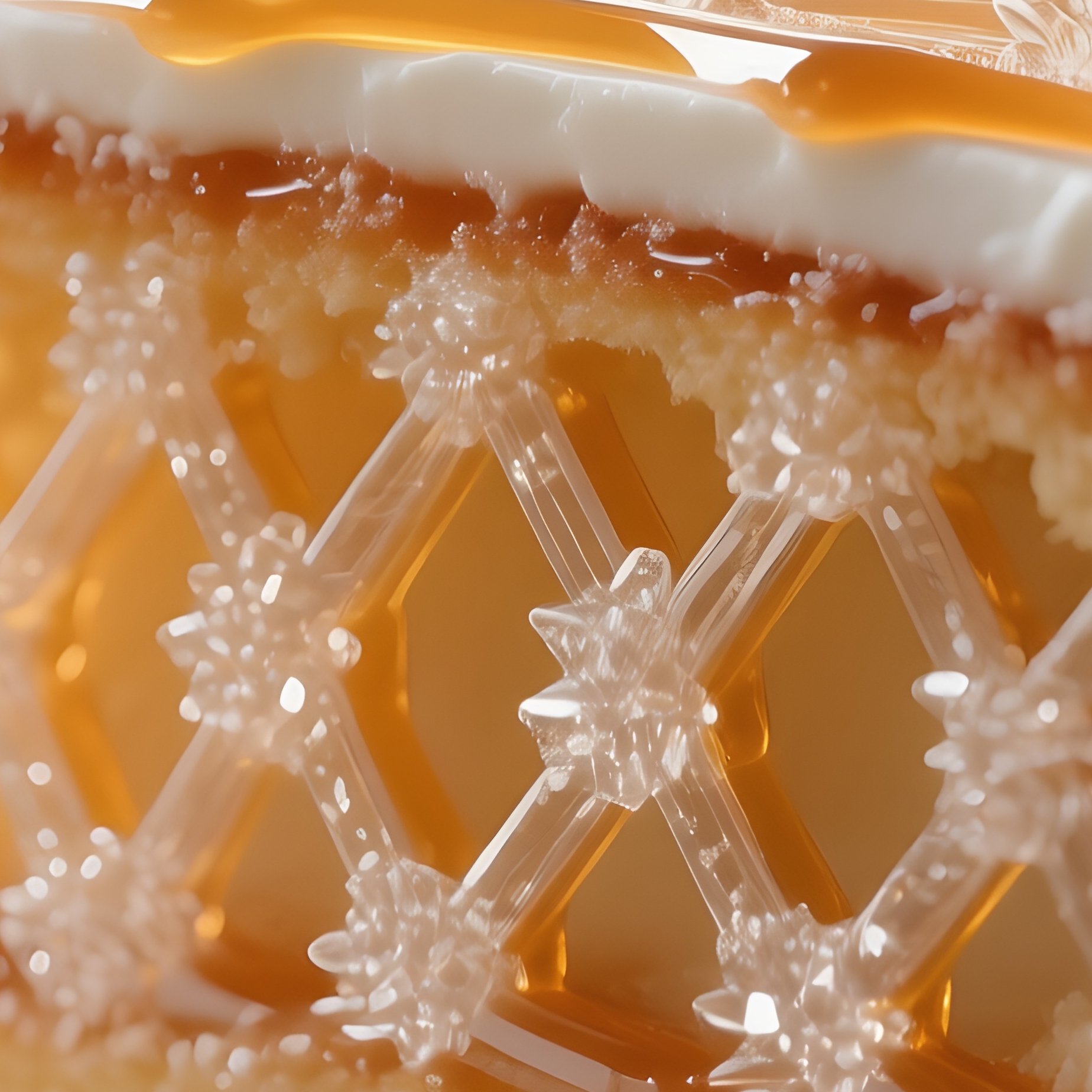 A Close‑Up Of An Intricate Sugar Lattice Cake Slice, Each Thread Of Caramel Crystal Catching The - Full Resolution Quality Preview