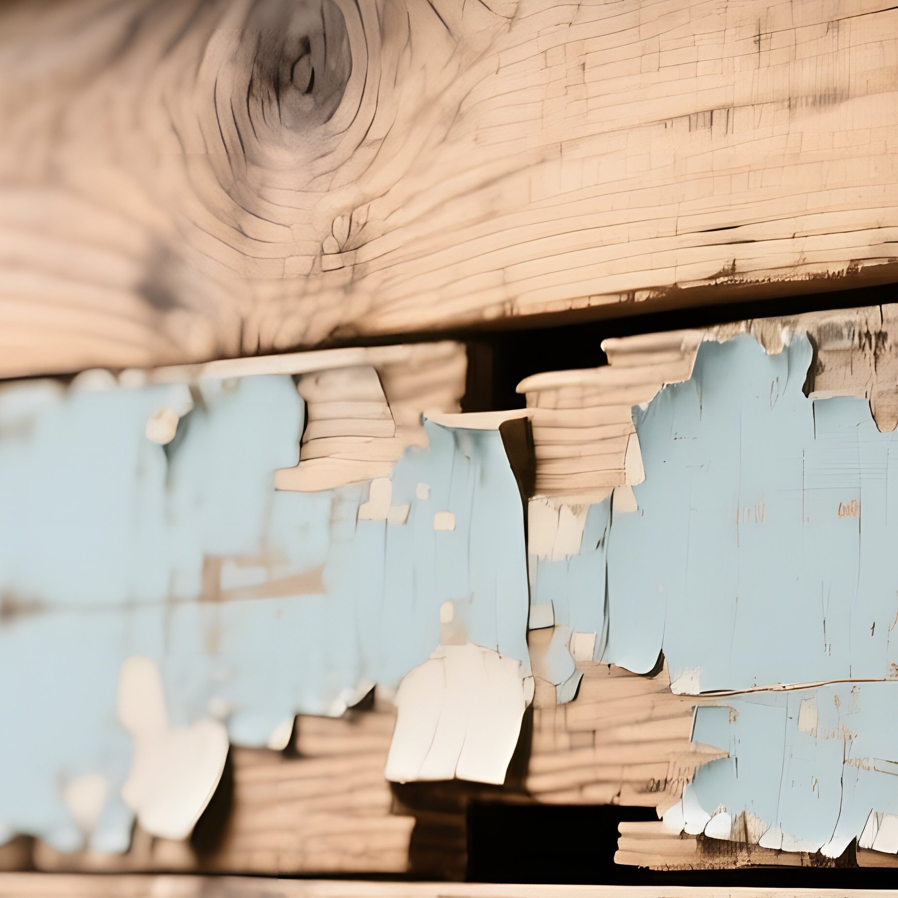 A Close‑Up Of An Old Wooden Crate With Faded Paint Peeling, Revealing The Underlying Rough Oak - Full Resolution Quality Preview