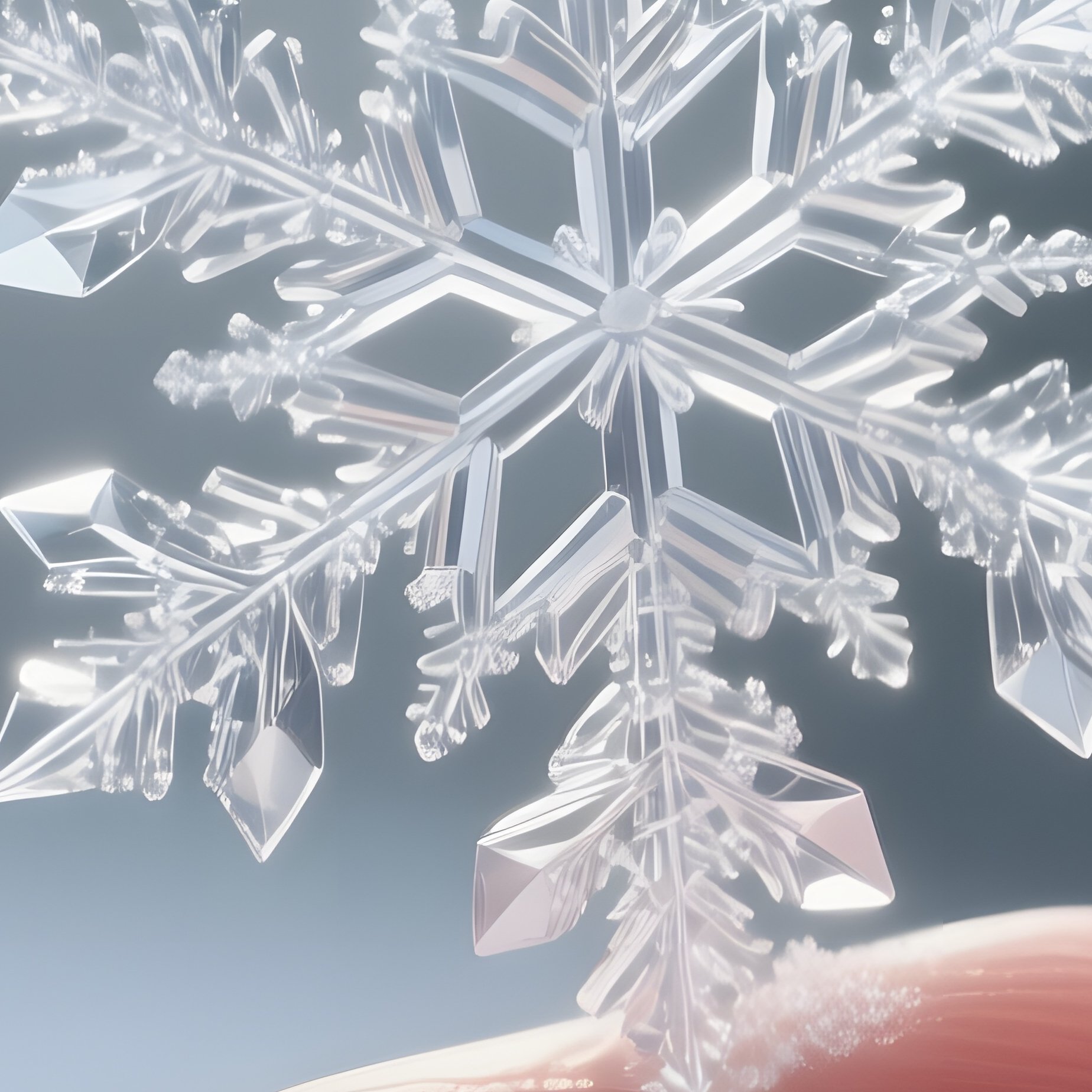 A Close Up View Of A Delicate Snowflake Landing On An Outstretched Fingertip, Each Crystal Facet - Full Resolution Quality Preview