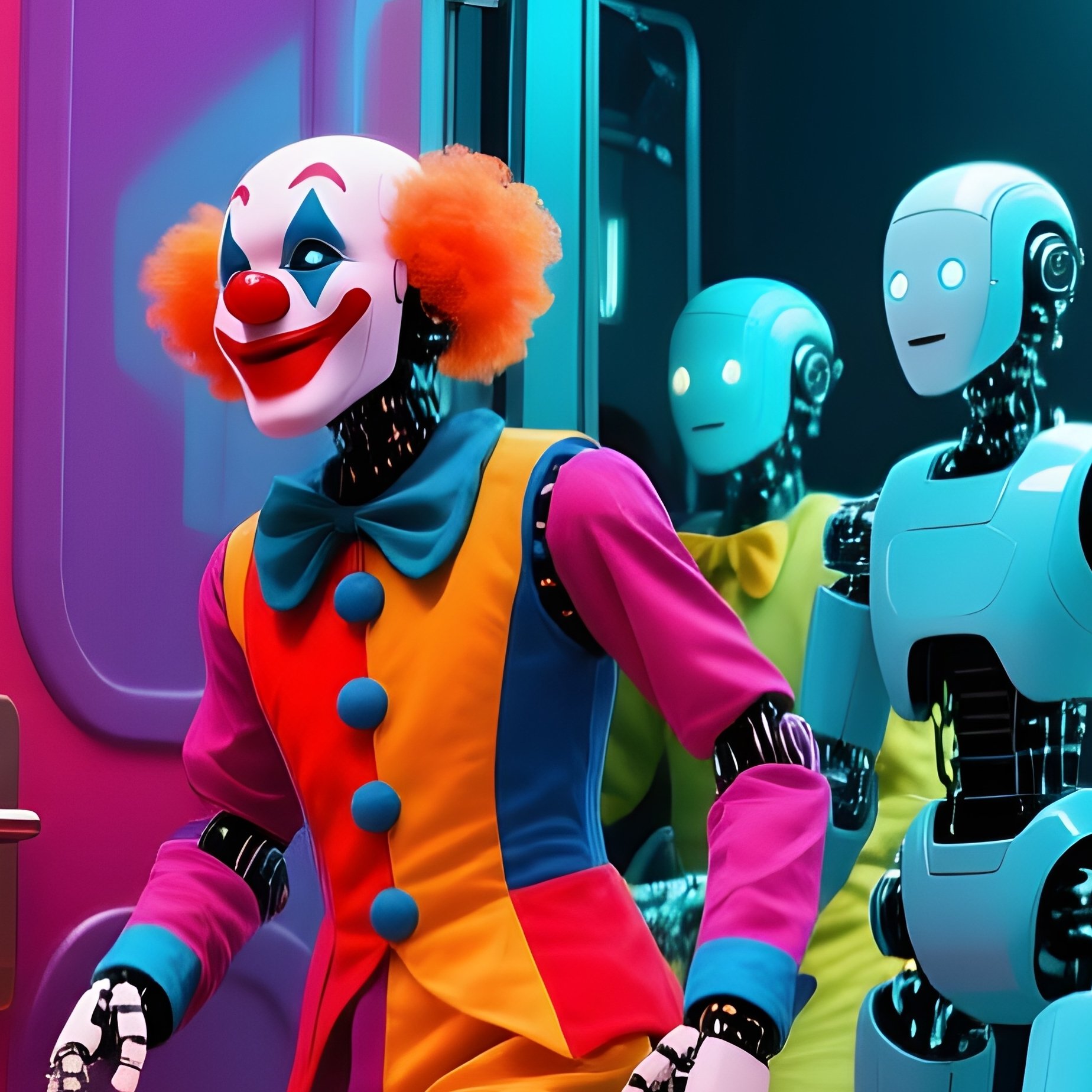 A Clown Car Arriving With Doors Opening To Reveal Performers - Full Resolution Quality Preview