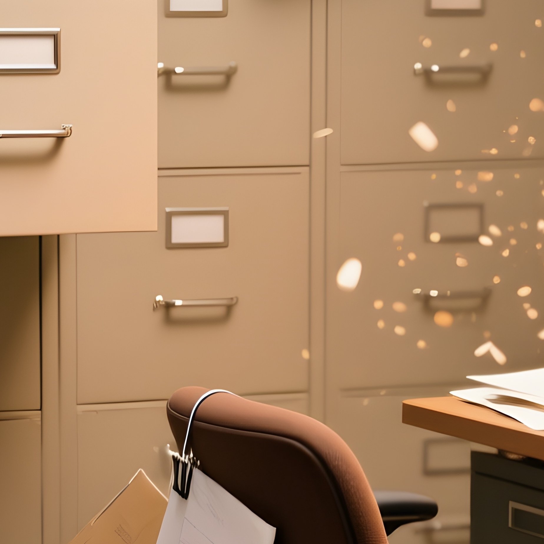 A Cluttered Office With Files And Papers - Full Resolution Quality Preview