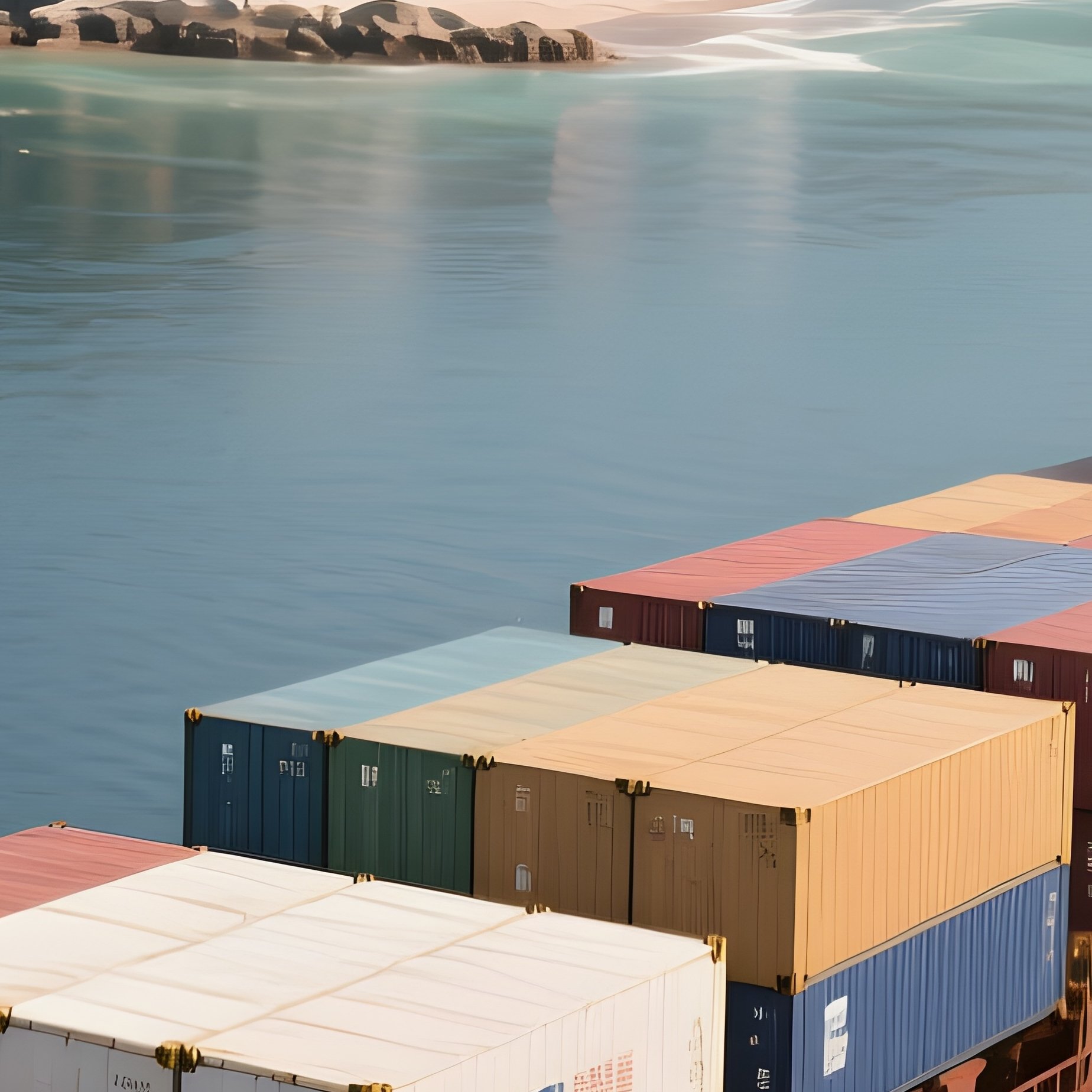 A Coastal Cargo Ship Transporting Goods To Small Island Towns - Full Resolution Quality Preview