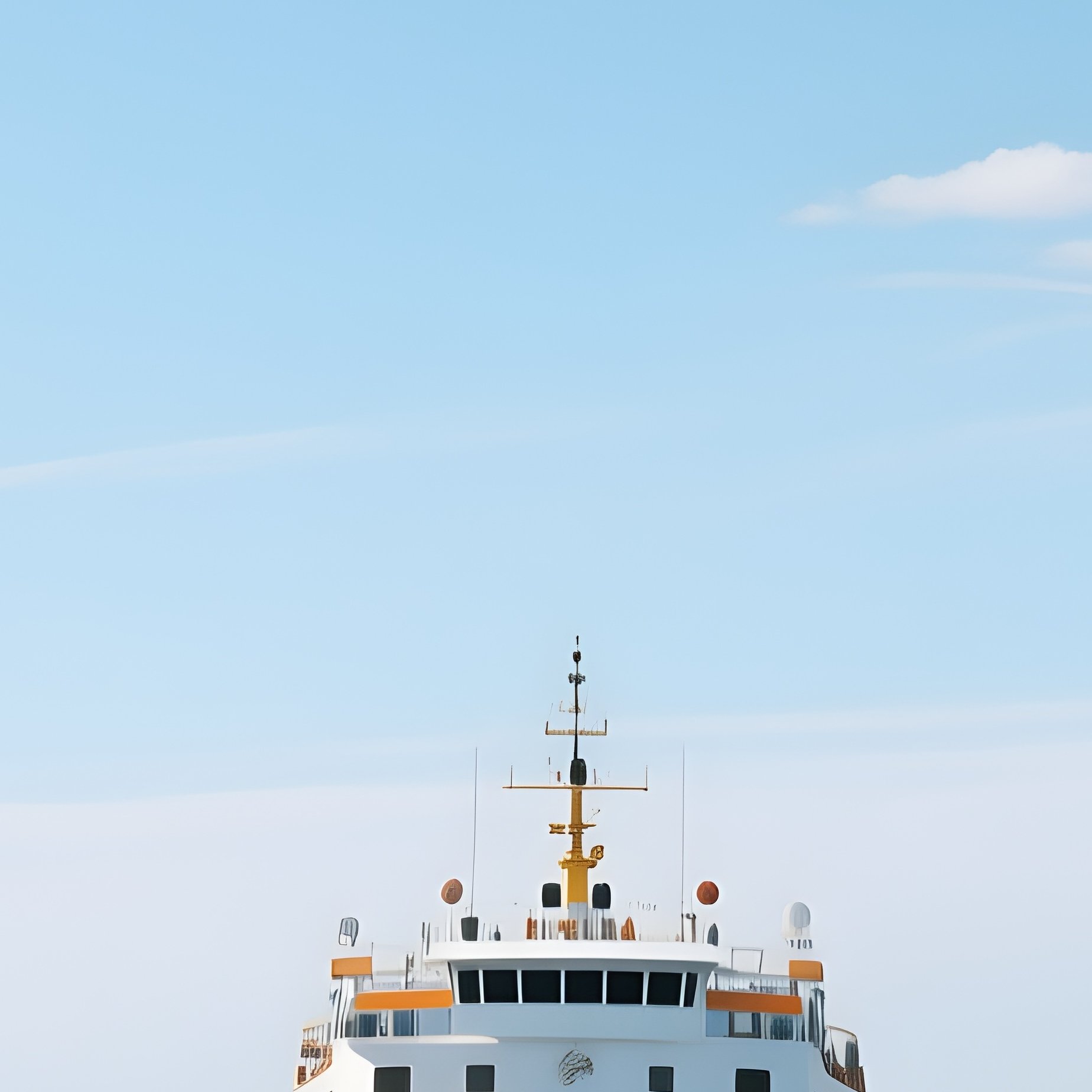A Coastal Ferry Crossing Between Two Islands Under Clear Skies - Full Resolution Quality Preview