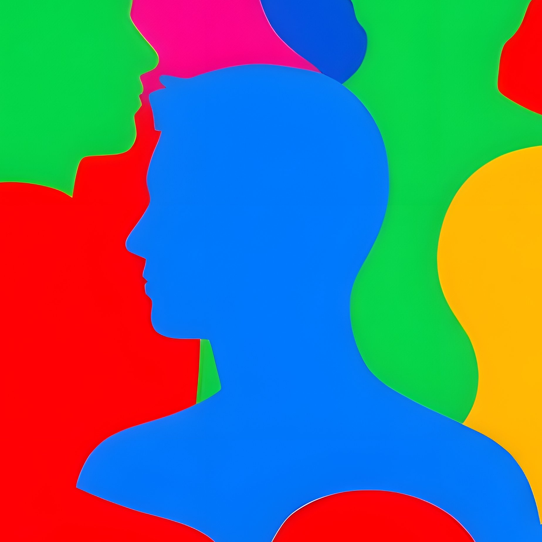 A Collage Of Colorful Human Silhouettes Diversity Unity - Full Resolution Quality Preview