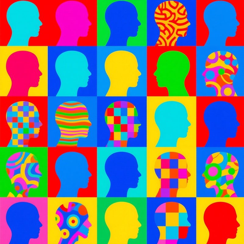 A Collage Of Colorful Human Silhouettes Diversity Individuality