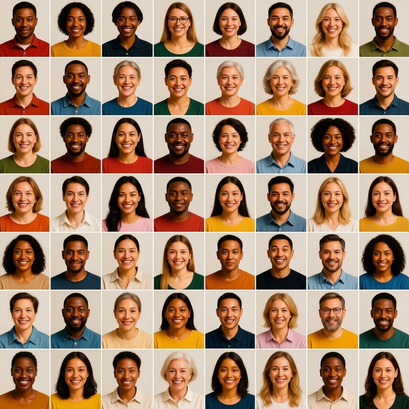 A Collage Of Diverse Individuals Portraits Diversity Community