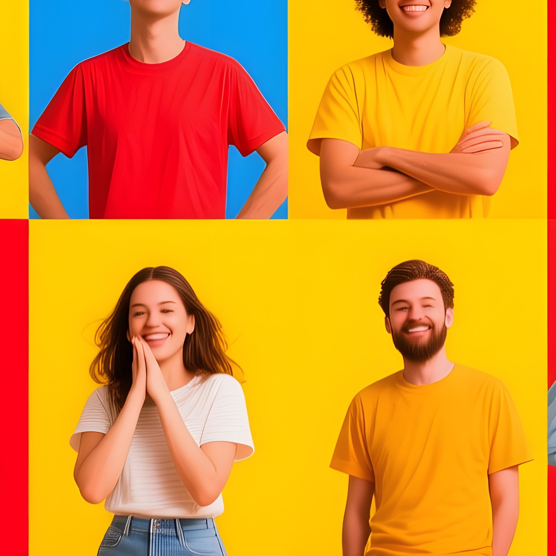 A Collage Of Diverse Individuals Posing In Various Ways Diversity - Full Resolution Quality Preview