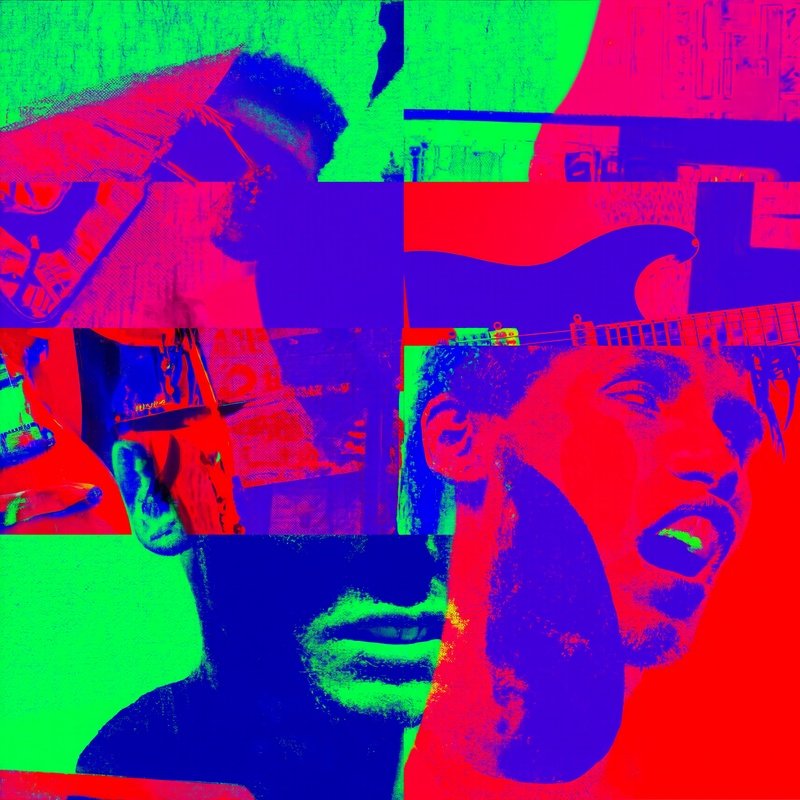 A Collage Of Various Images And Colors Collage Music