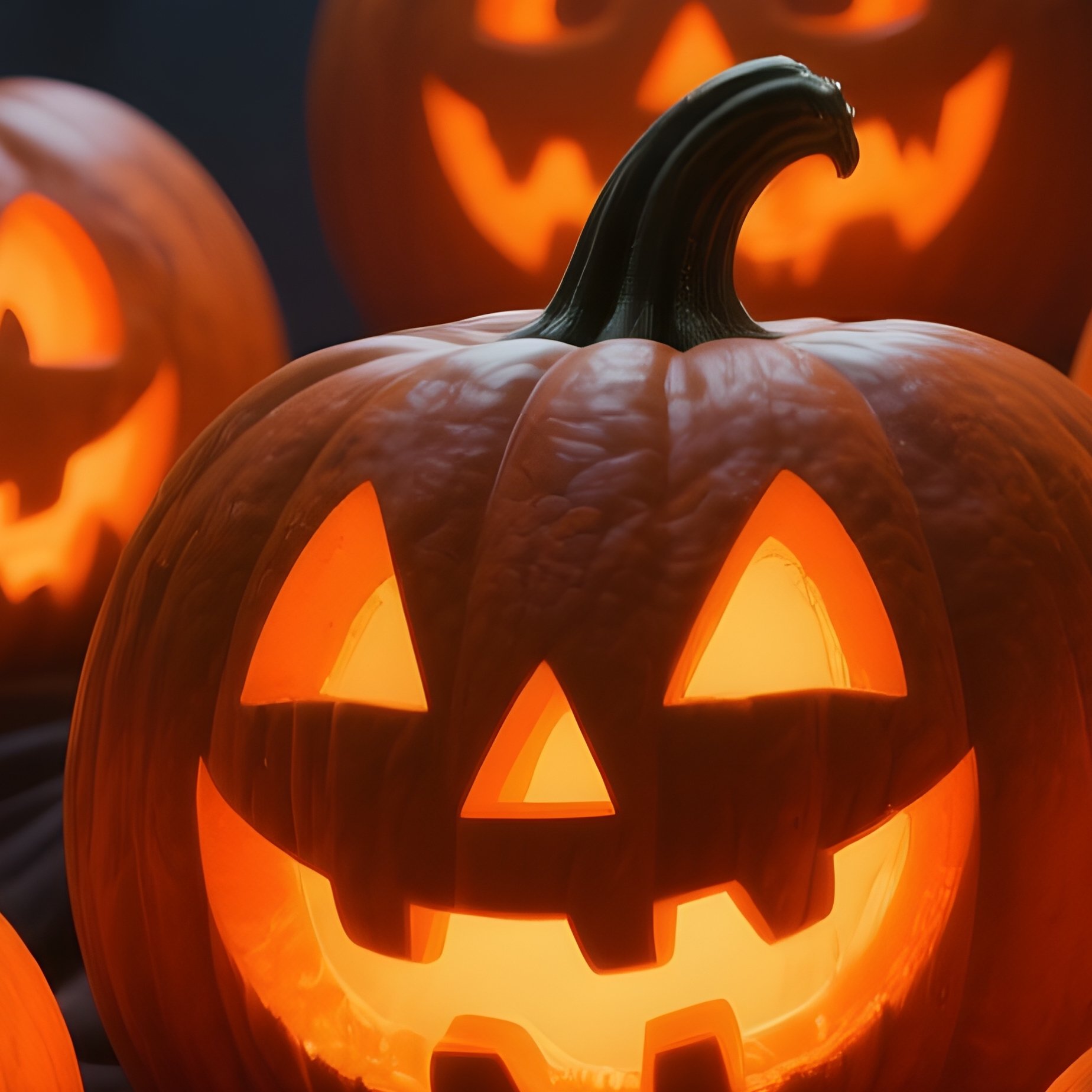 A Collection Of Carved Pumpkins Halloween Pumpkin - Full Resolution Quality Preview