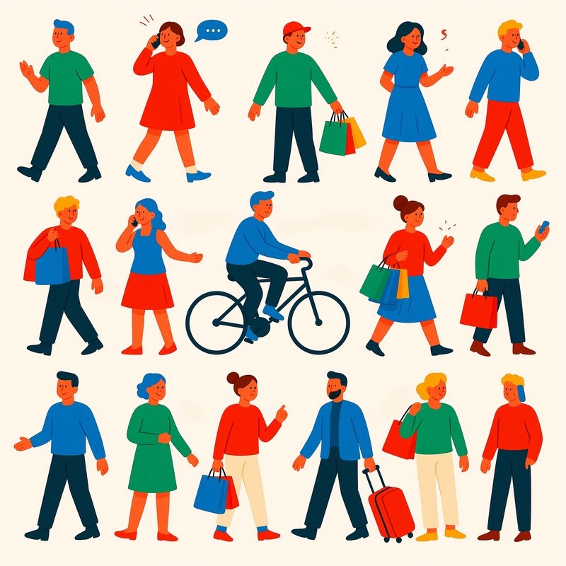 A Collection Of Diverse Human Figures In Various Activities