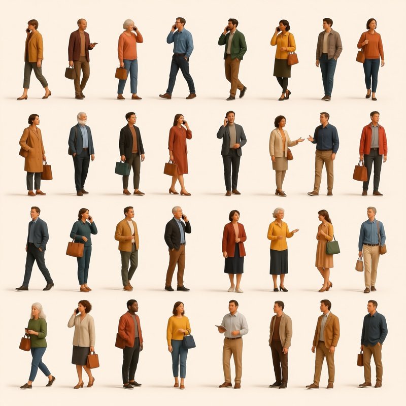 A Collection Of People In Various Poses People Poses