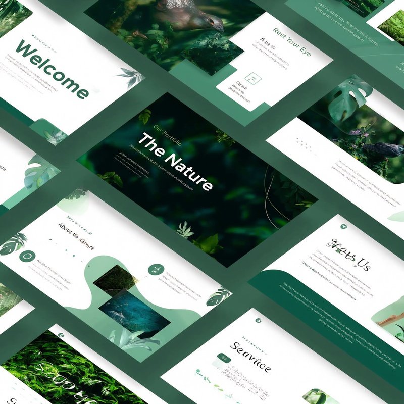 A Collection Of Presentation Slides Themed Around Nature Nature
