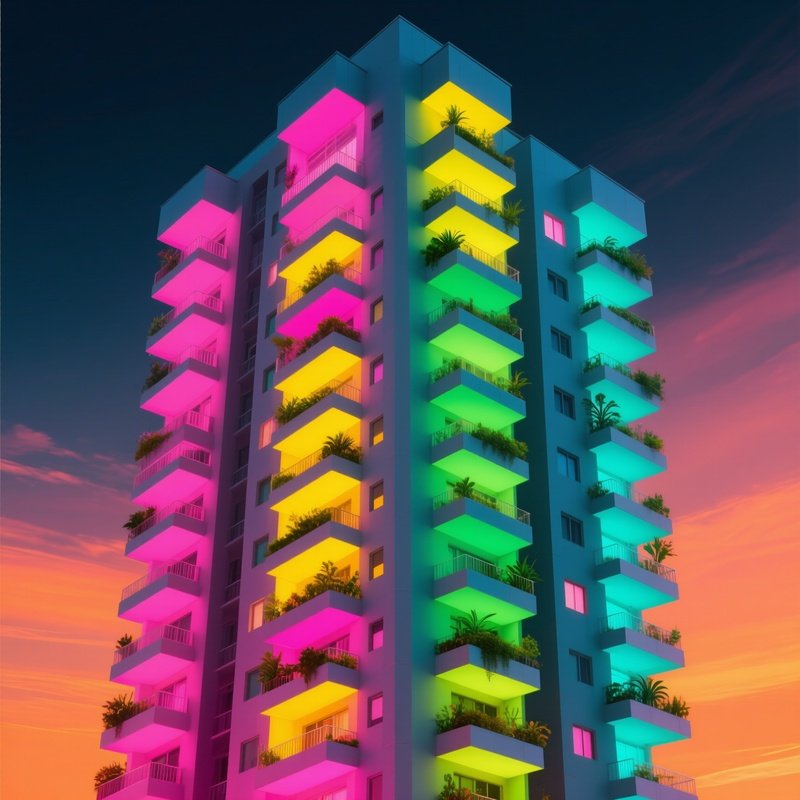 A Colorful Apartment Building Apartment Building