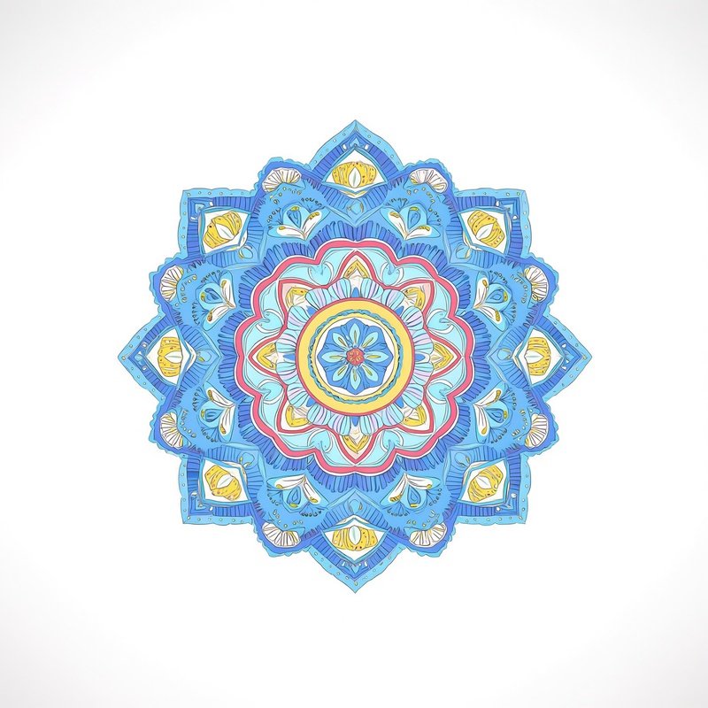 A Colorful Mandala Design Mandala Digital Art