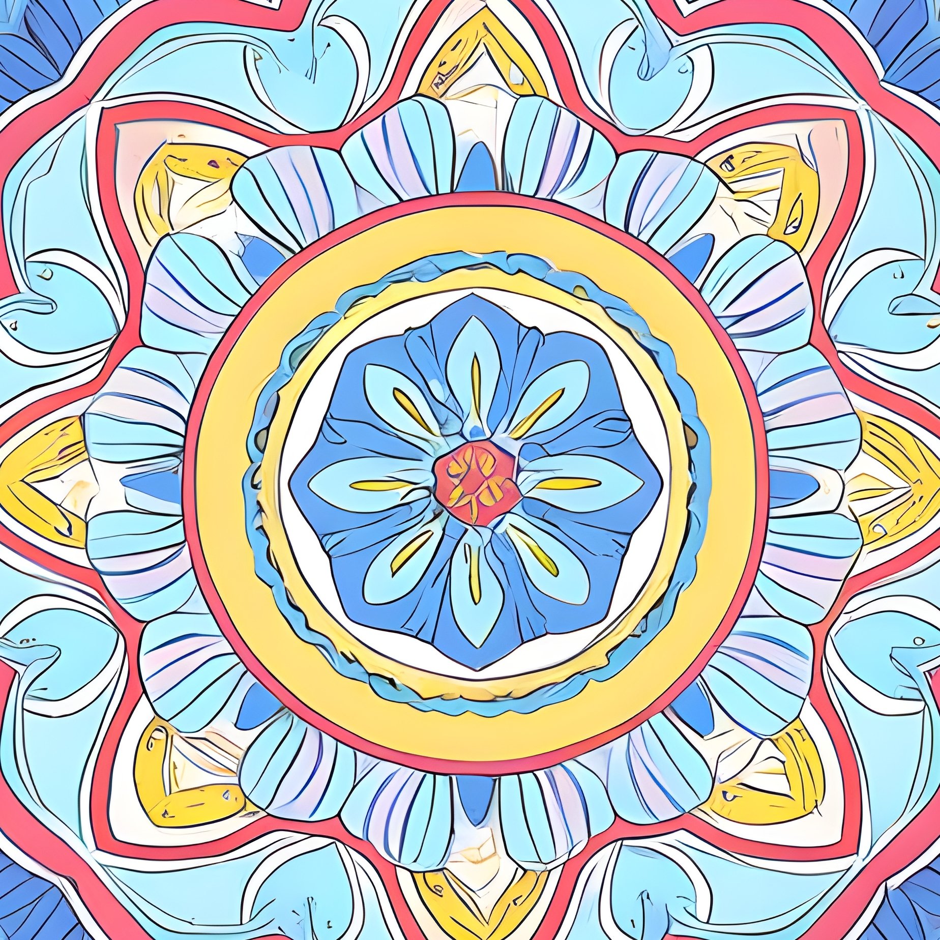 A Colorful Mandala Design Mandala Digital Art - Full Resolution Quality Preview