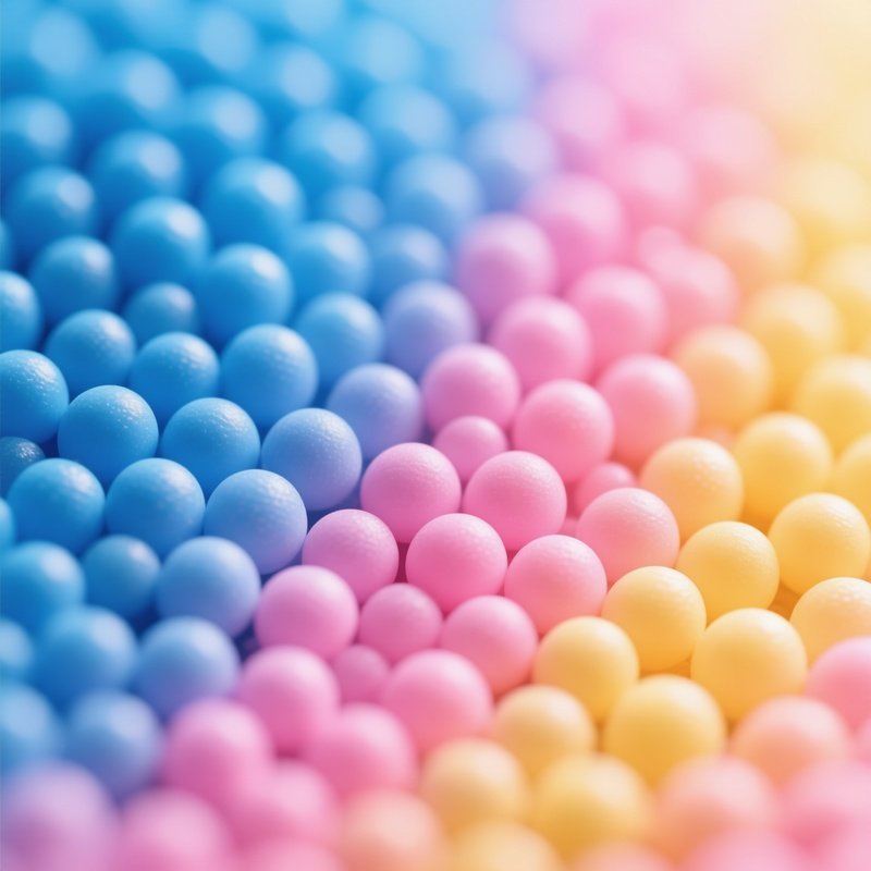 A Colorful Surface Covered In Small Spherical Objects Macro