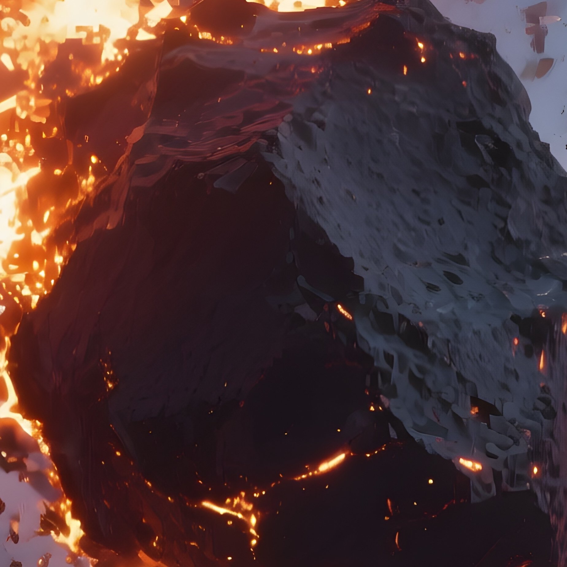 A Comet Fragment Burning Across A Twilight Sky. - Full Resolution Quality Preview